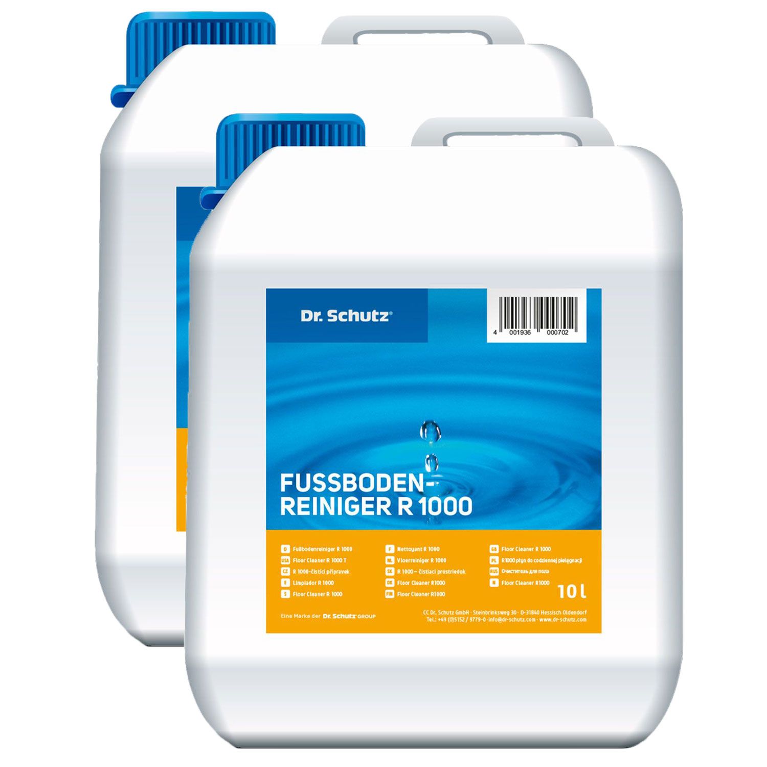 Dr. Schutz R 1000 Fu�bodenreiniger 2 x 10 L Wischpflegemittel Reinigung Pflege Kanister Set