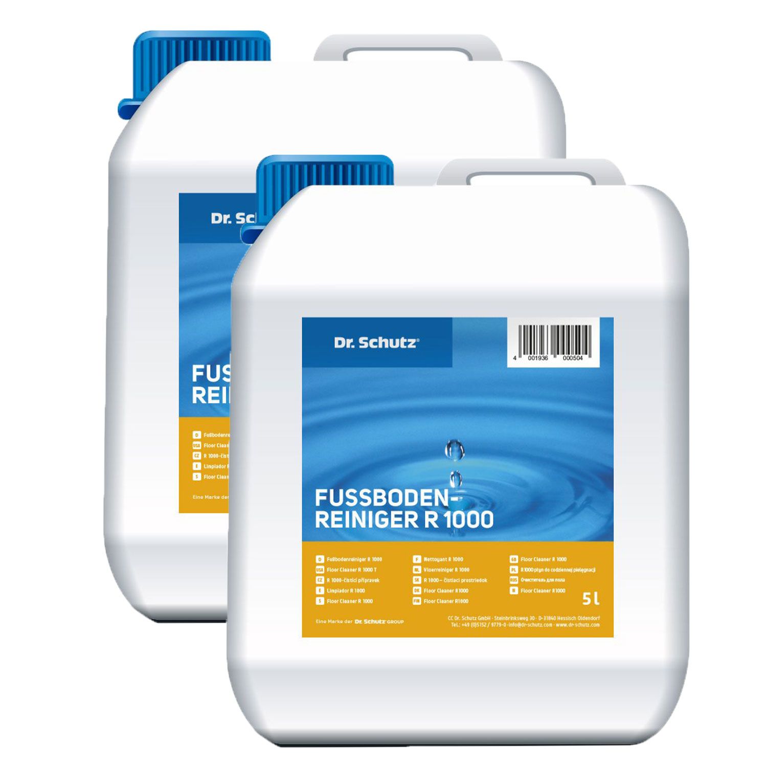 Dr. Schutz R 1000 Fu�bodenreiniger 2 x 5 Liter Wischpflegemittel Reinigung Pflege Kanister Set