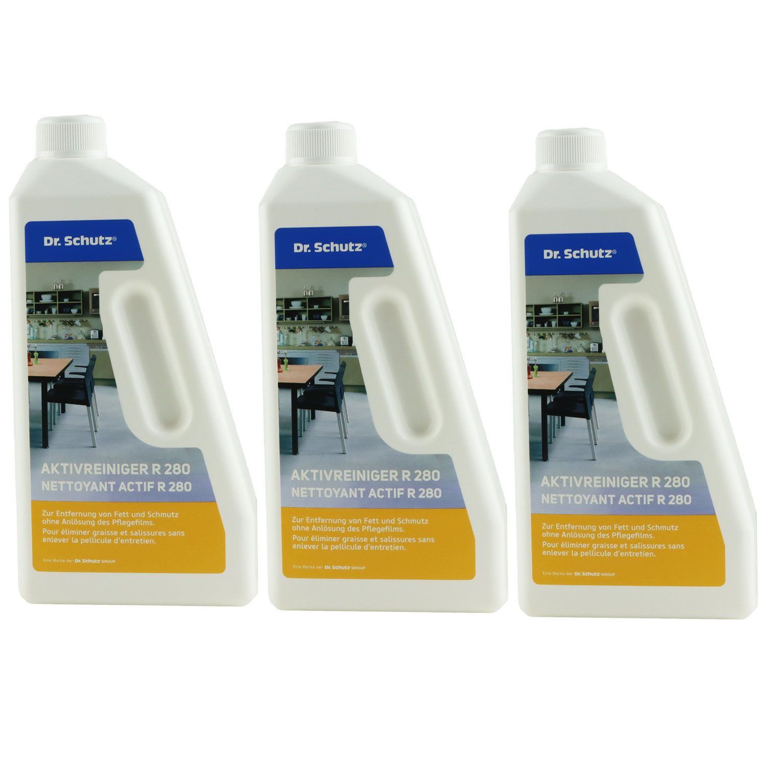 Dr. Schutz R 280 Aktivreiniger 3 x 750 ml Bauschluss- und Zwischenreiniger Set