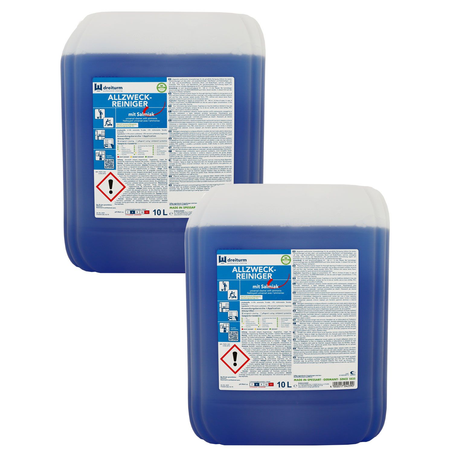 Dreiturm Allzweckreiniger 2 x 10 Liter mit Salmiak  Set