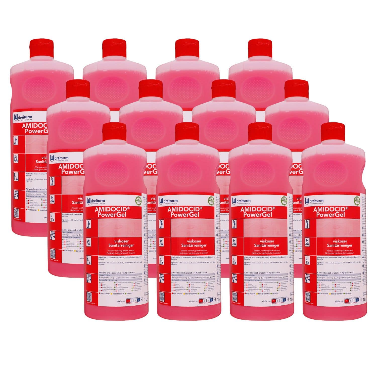 Dreiturm Amidocid PowerGel 12 x 1 Liter viskoser Sanit�r-Allroundreiniger Set