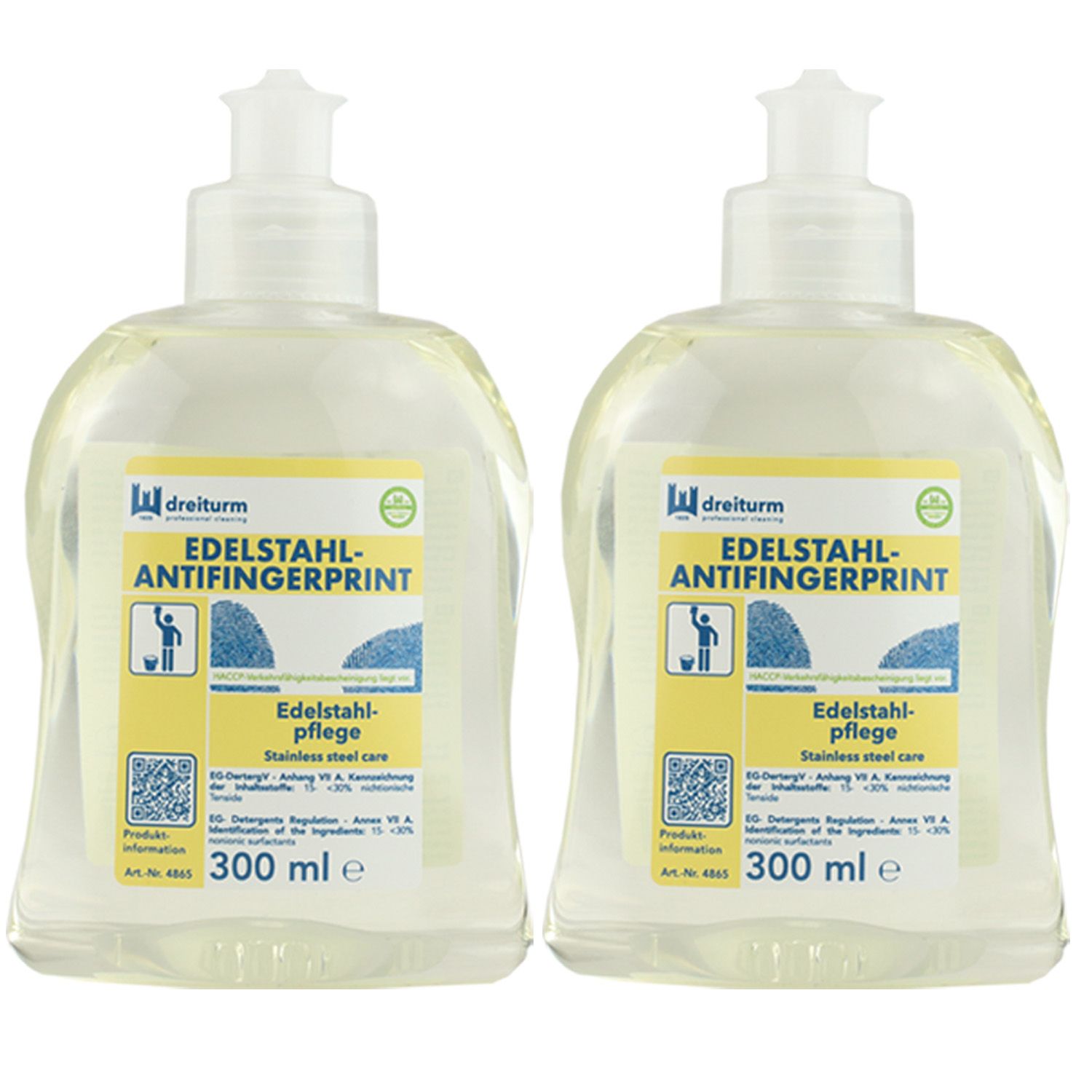 Dreiturm Edelstahl Antifingerprint 2 x 300 ml Edelstahlreiniger und Pflege Stahl
