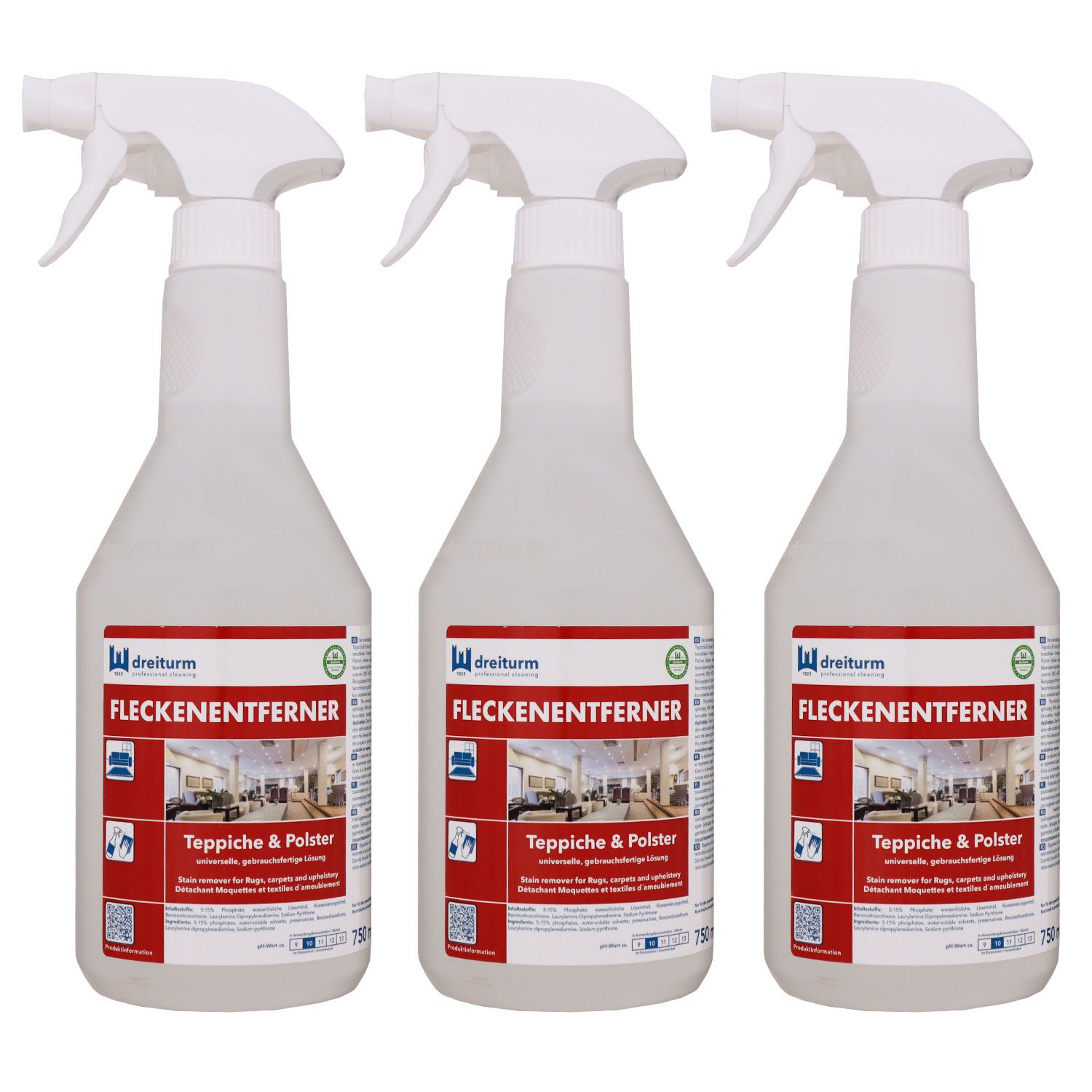 Dreiturm Fleckenentferner Teppiche & Polster 3 x 750 ml Spr�hflasche