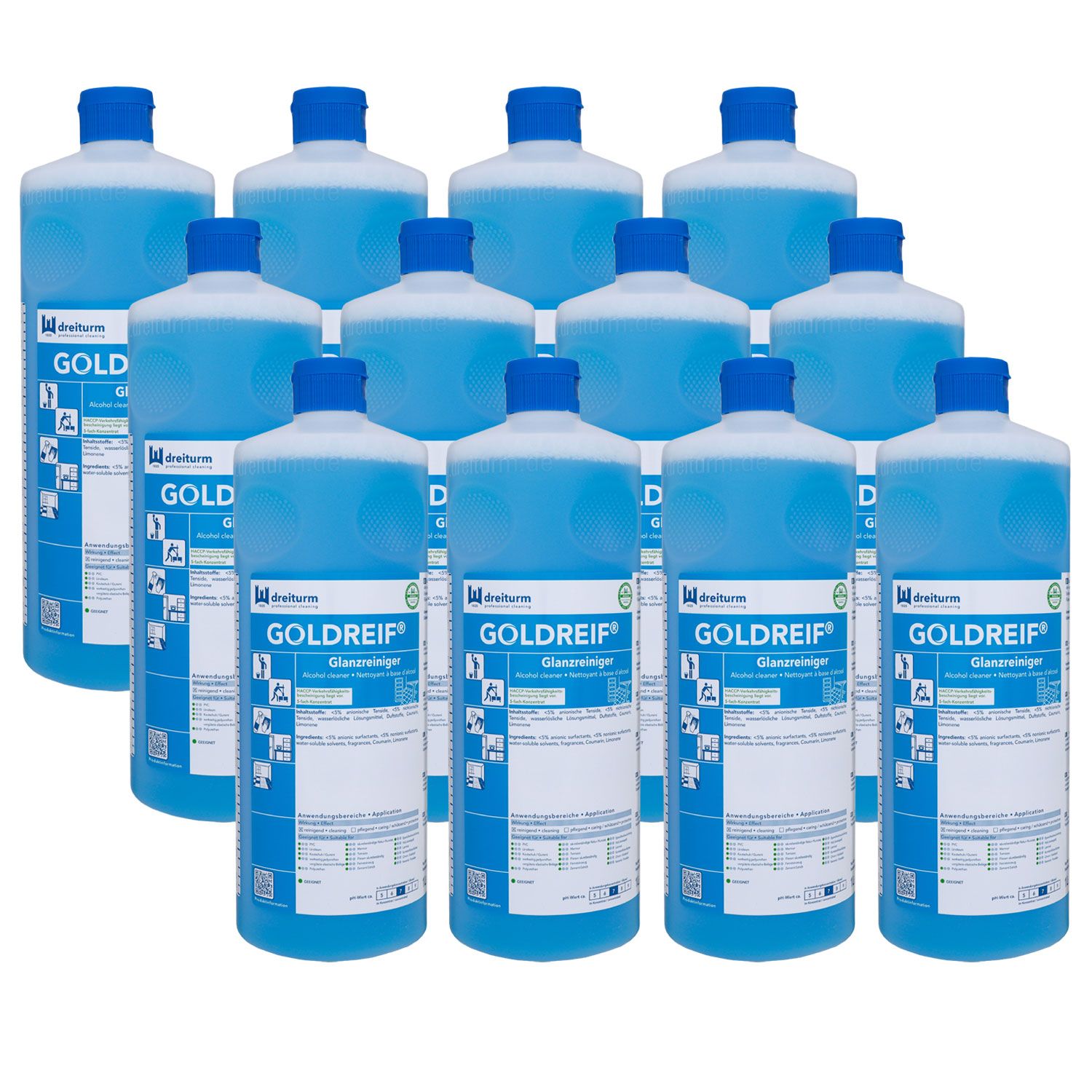 Dreiturm GOLDREIF 12 x 1 Liter Glanzreiniger 5-fach Konzentrat Set