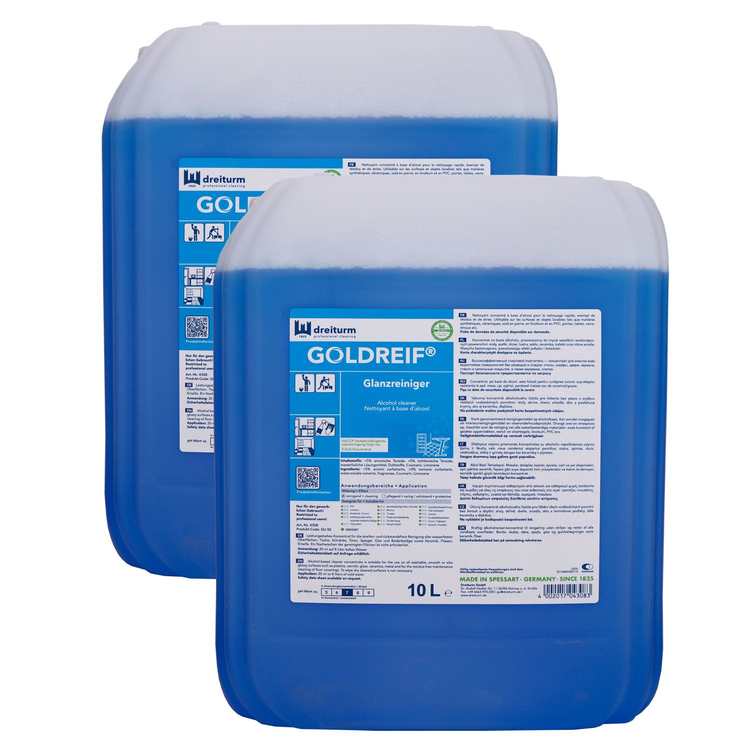 Dreiturm GOLDREIF 2 x 10 Liter Glanzreiniger Konzentrat Kanister Set
