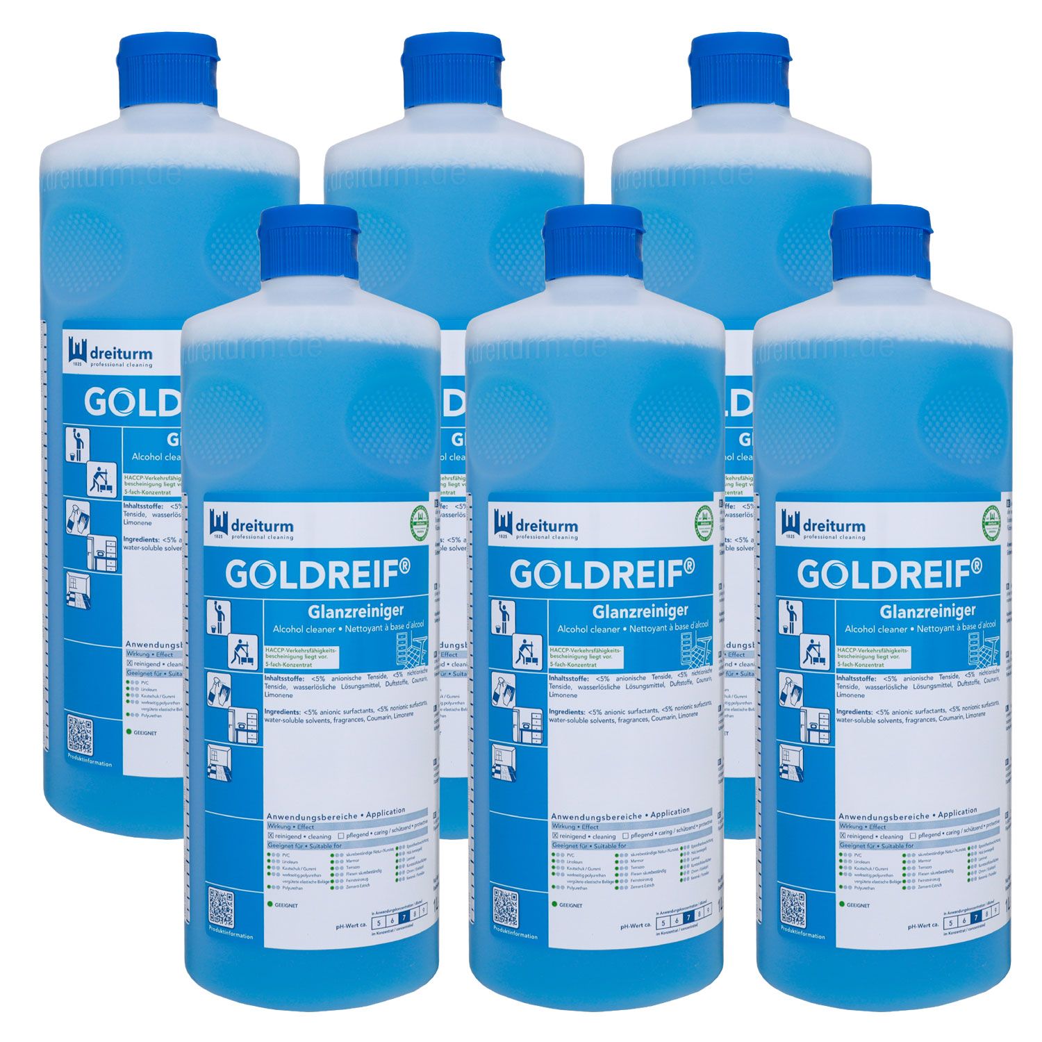 Dreiturm GOLDREIF 6 x 1 Liter Glanzreiniger 5-fach Konzentrat Set