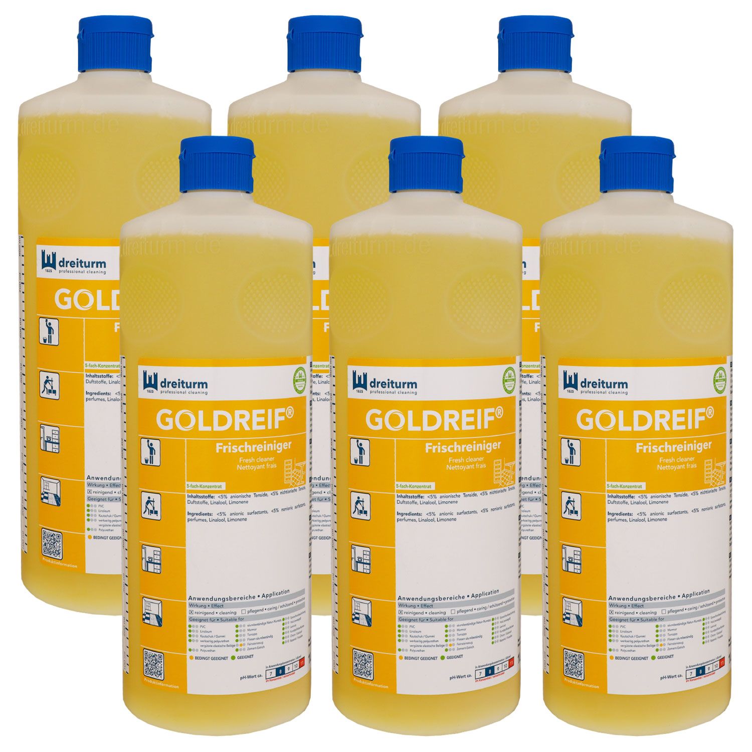 Dreiturm GOLDREIF Frischreiniger 6 x 1 Liter Universalreiniger 5 Fach Konzentrat