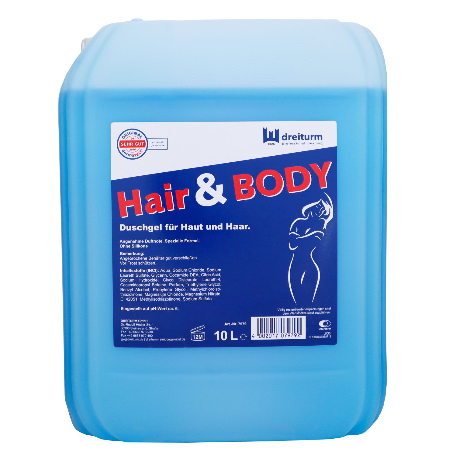 Dreiturm Hair & Body 10 Liter Duschgel Showergel f�r Haut und Haar Kanister
