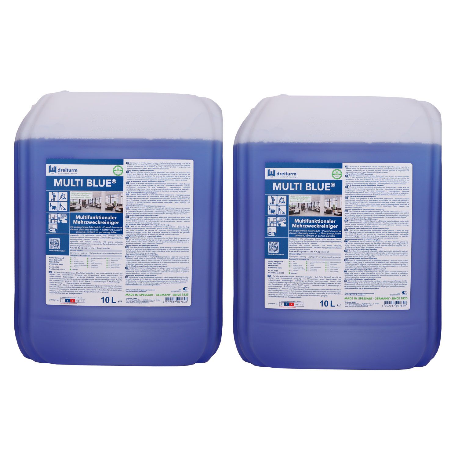 Dreiturm Multi Blue 2 x 10 Liter Universalreiniger Frischeduft Kanister Set