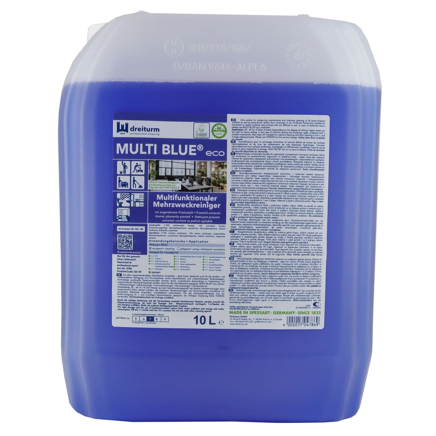 Dreiturm Multi Blue Eco 10 Liter Universalreiniger mit Frischeduft Kanister