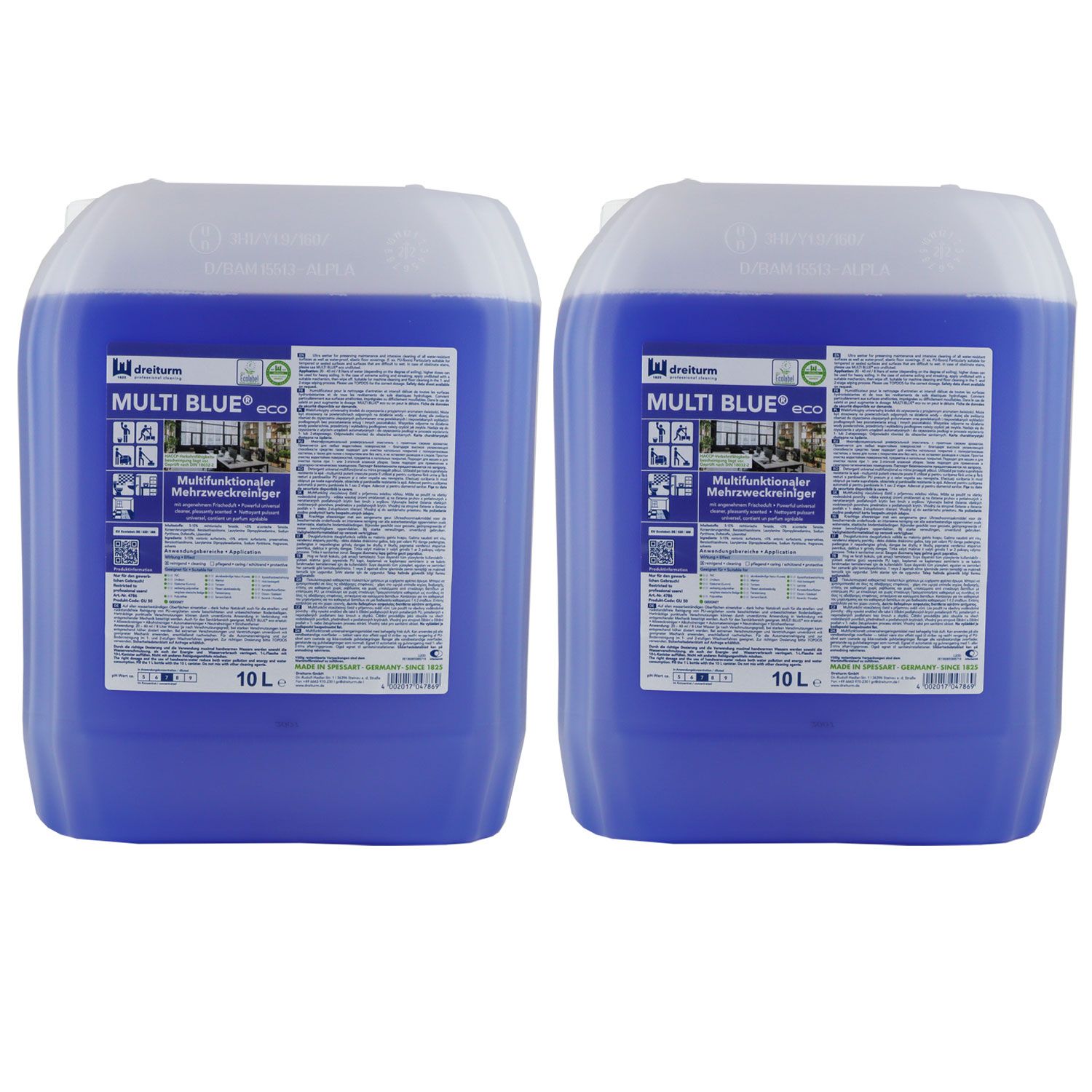 Dreiturm Multi Blue Eco 2 x 10 Liter Universalreiniger mit Frischeduft kanister