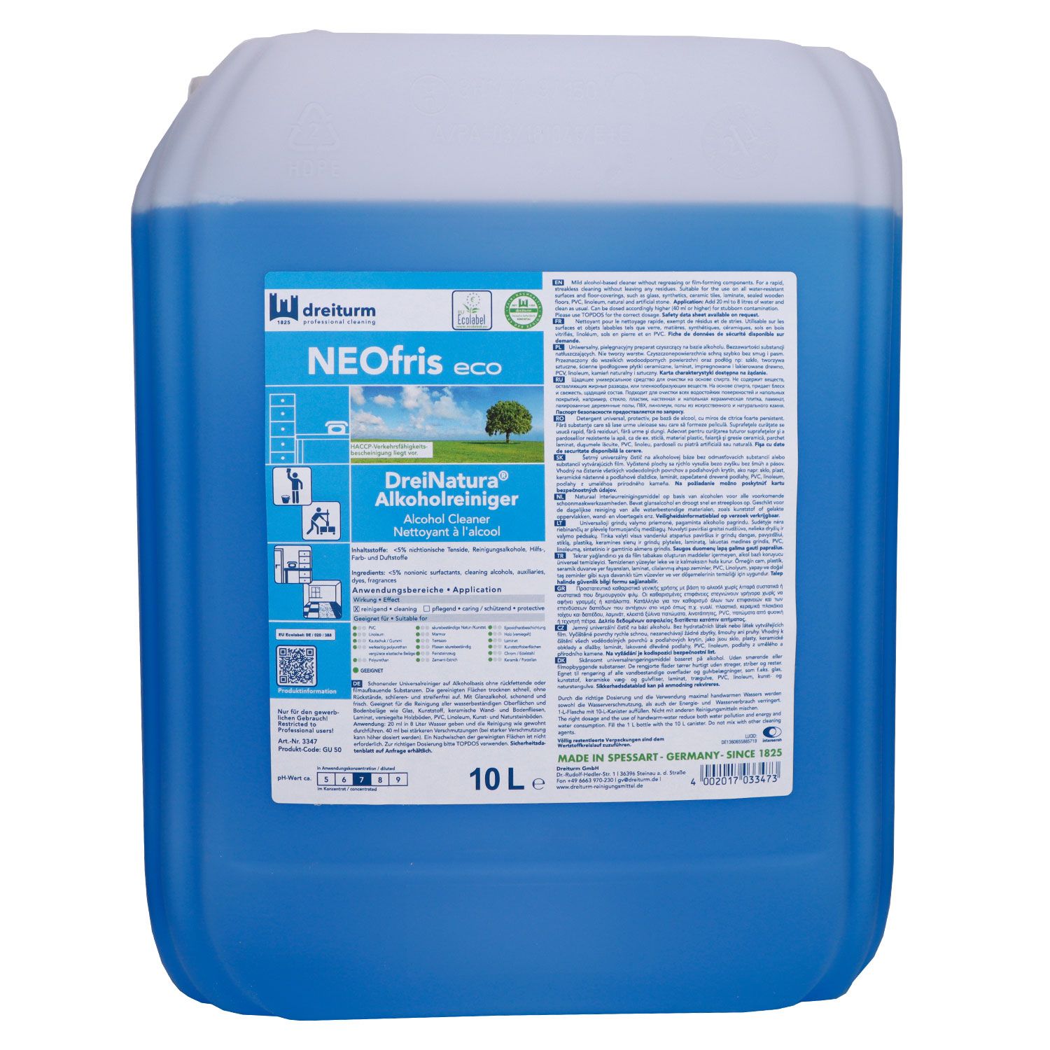 Dreiturm Neofris eco DreiNatura 10 Liter Universalreiniger Alkoholreiniger