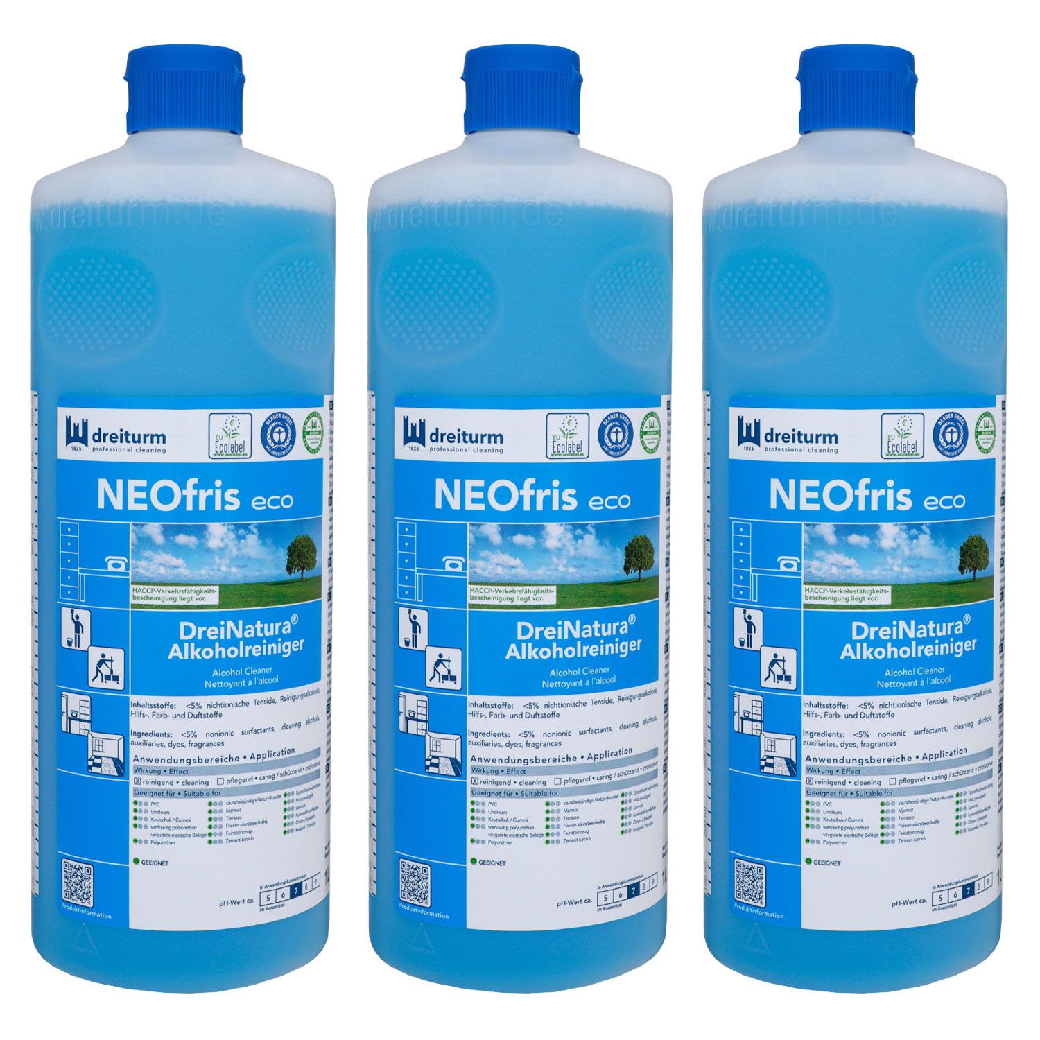 Dreiturm Neofris eco DreiNatura 3 x 1 Liter Universalreiniger Alkoholreiniger