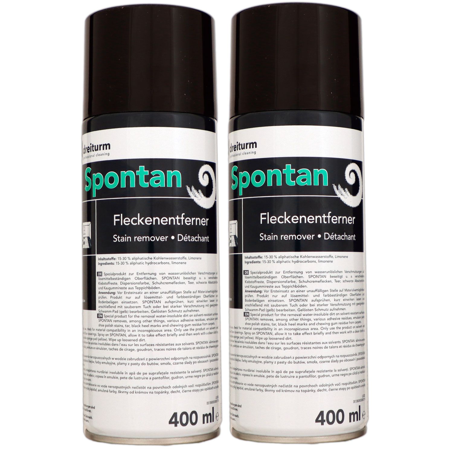 Dreiturm SPONTAN 2 x 400 ml Fleckentferner Spraydose Spr�hdose Set
