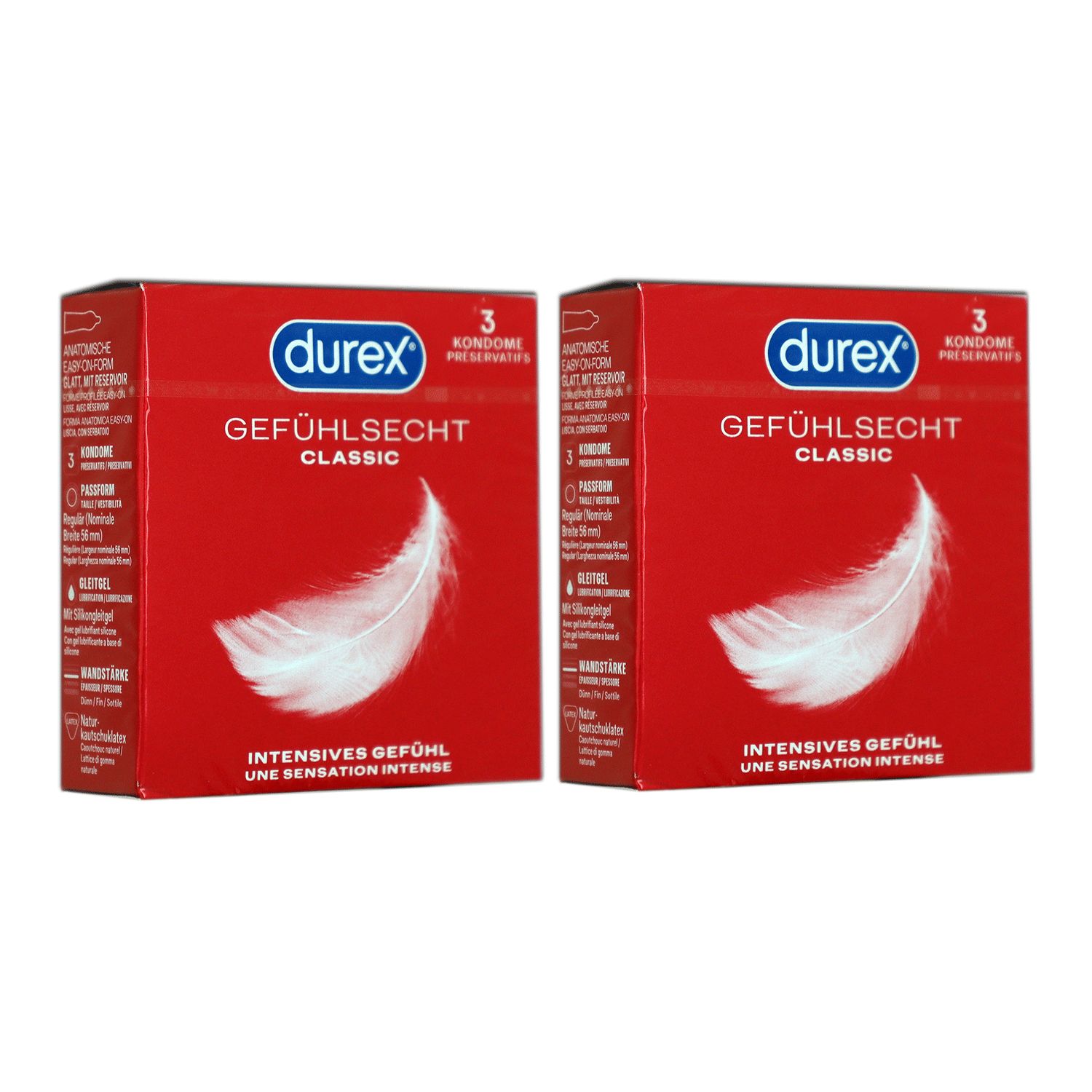 Durex Kondome Classic 2 x 3er Gef�hlsecht intensives Gef�hl Set