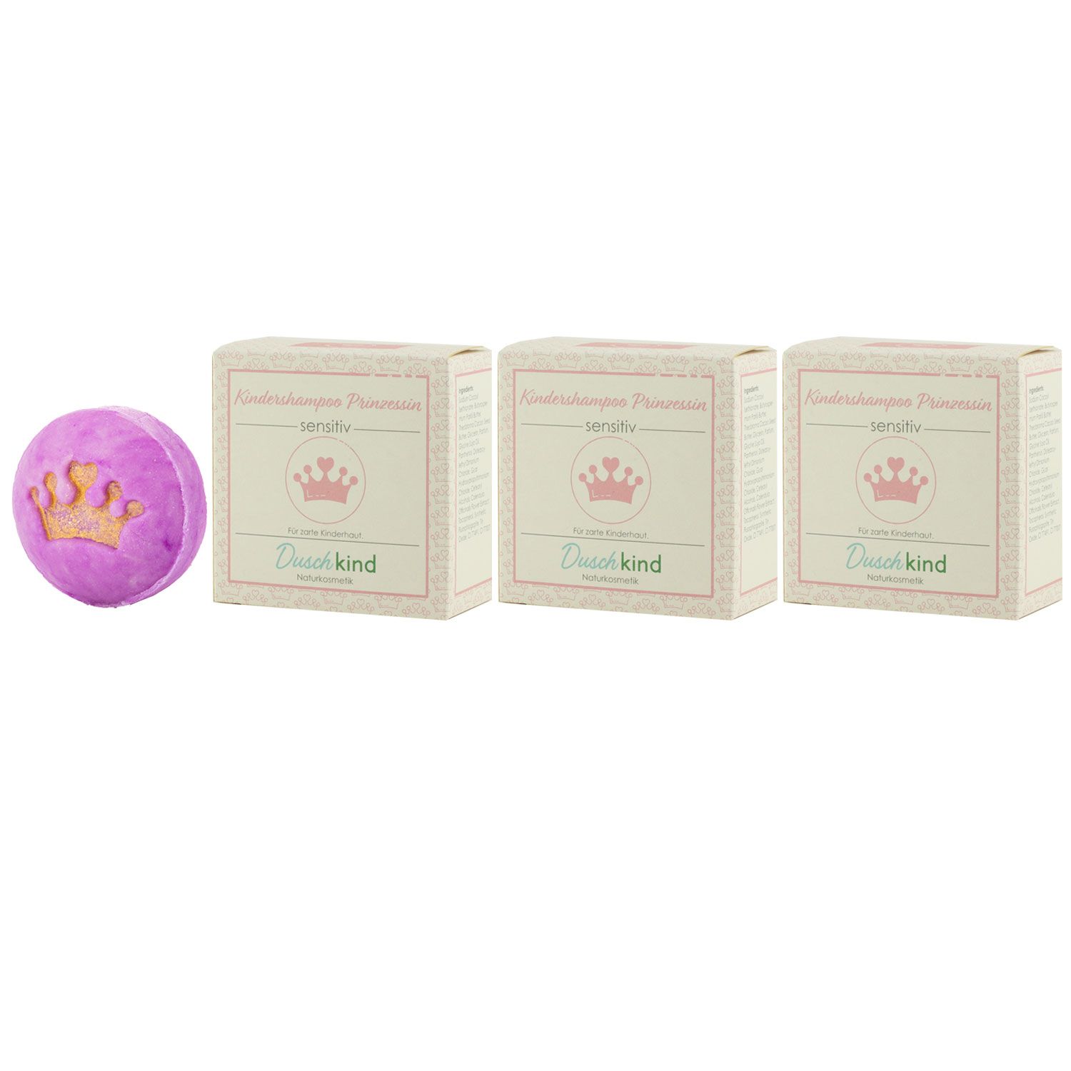 Duschkind festes Kindershampoo Prinzessin 3 x 56 g Haut und Haarpflege f�r weiches Haar Set