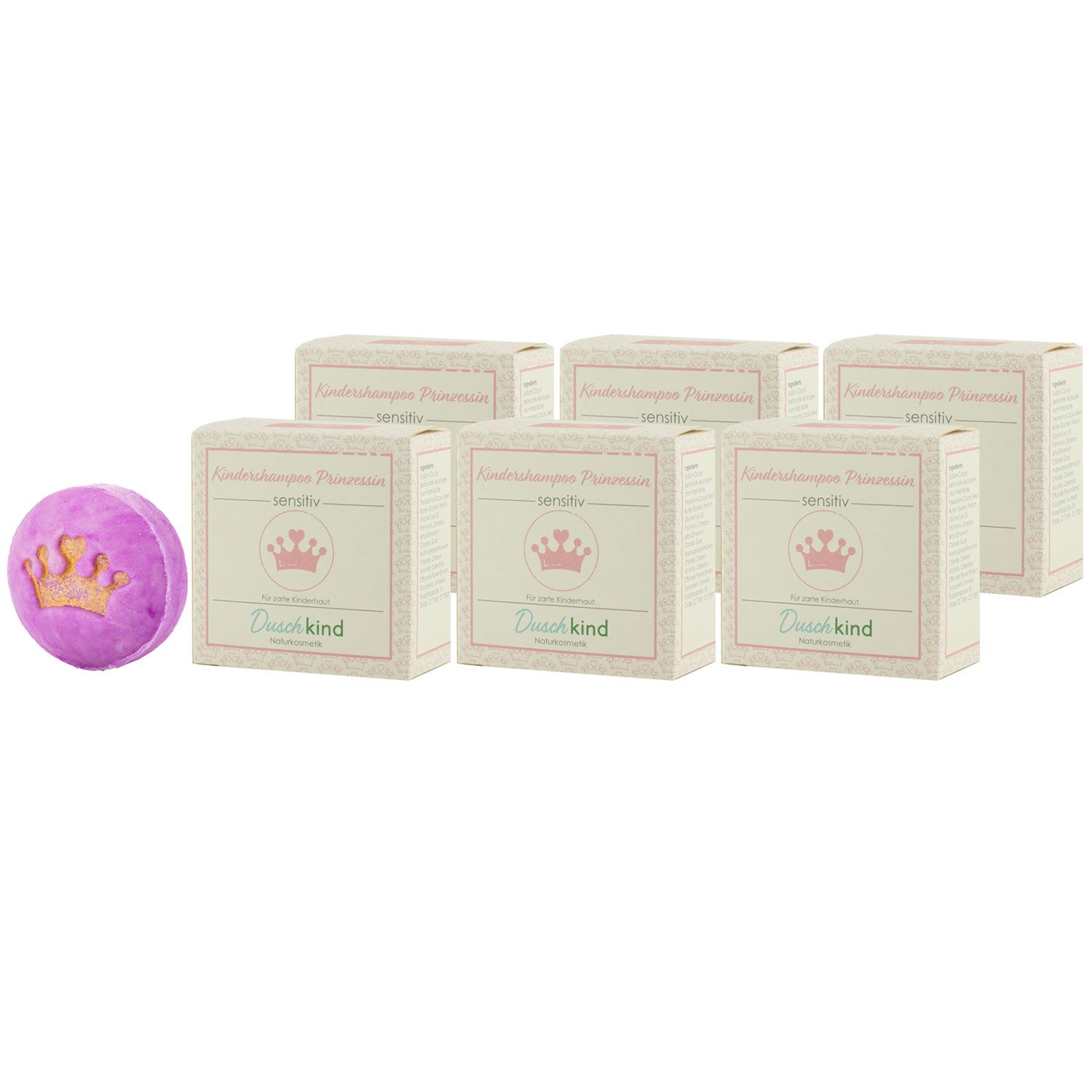 Duschkind festes Kindershampoo Prinzessin 6 x 56 g Haut und Haarpflege f�r weiches Haar Set