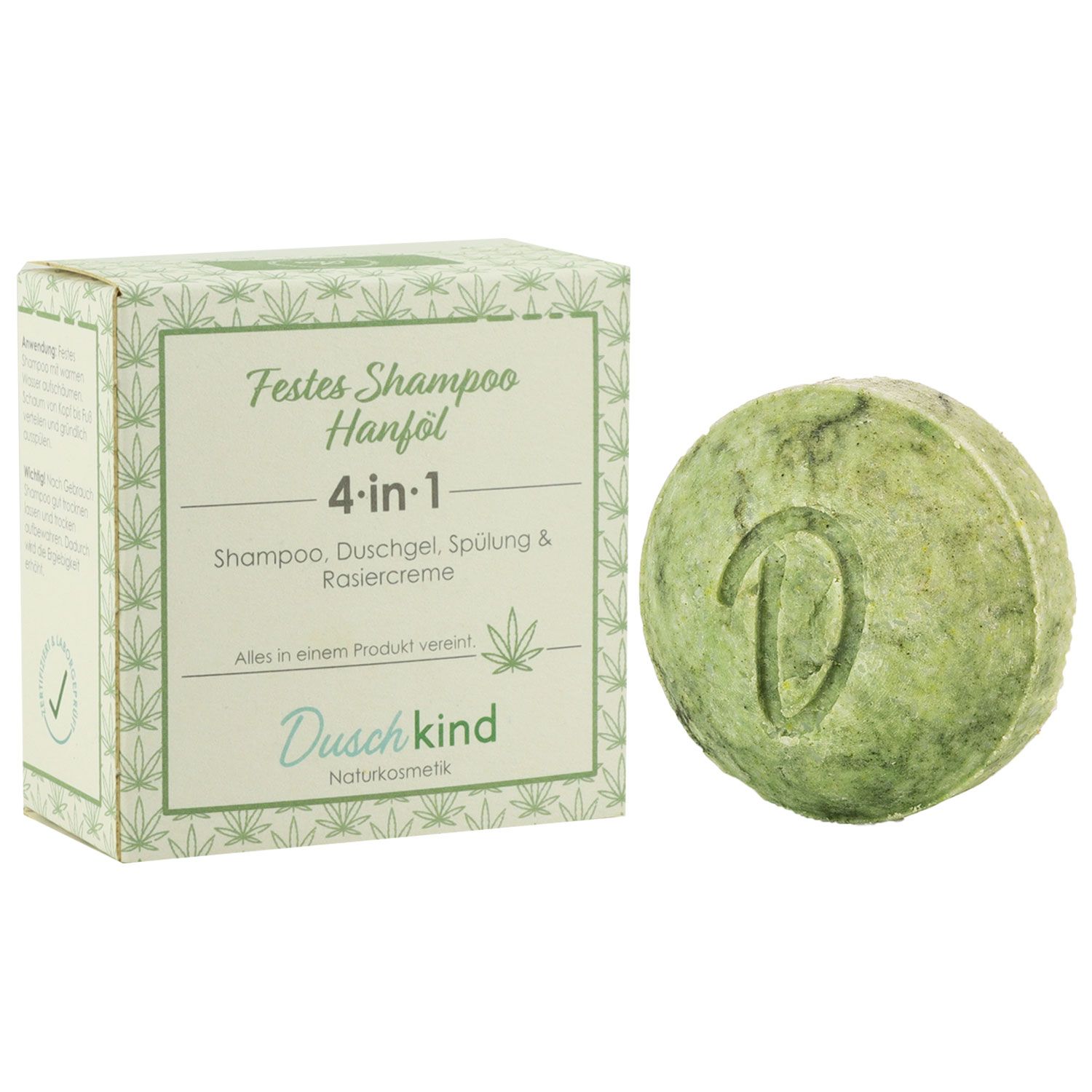 Duschkind festes Shampoo Hanf�l 56 g f�r Haut und Haare Biohanf