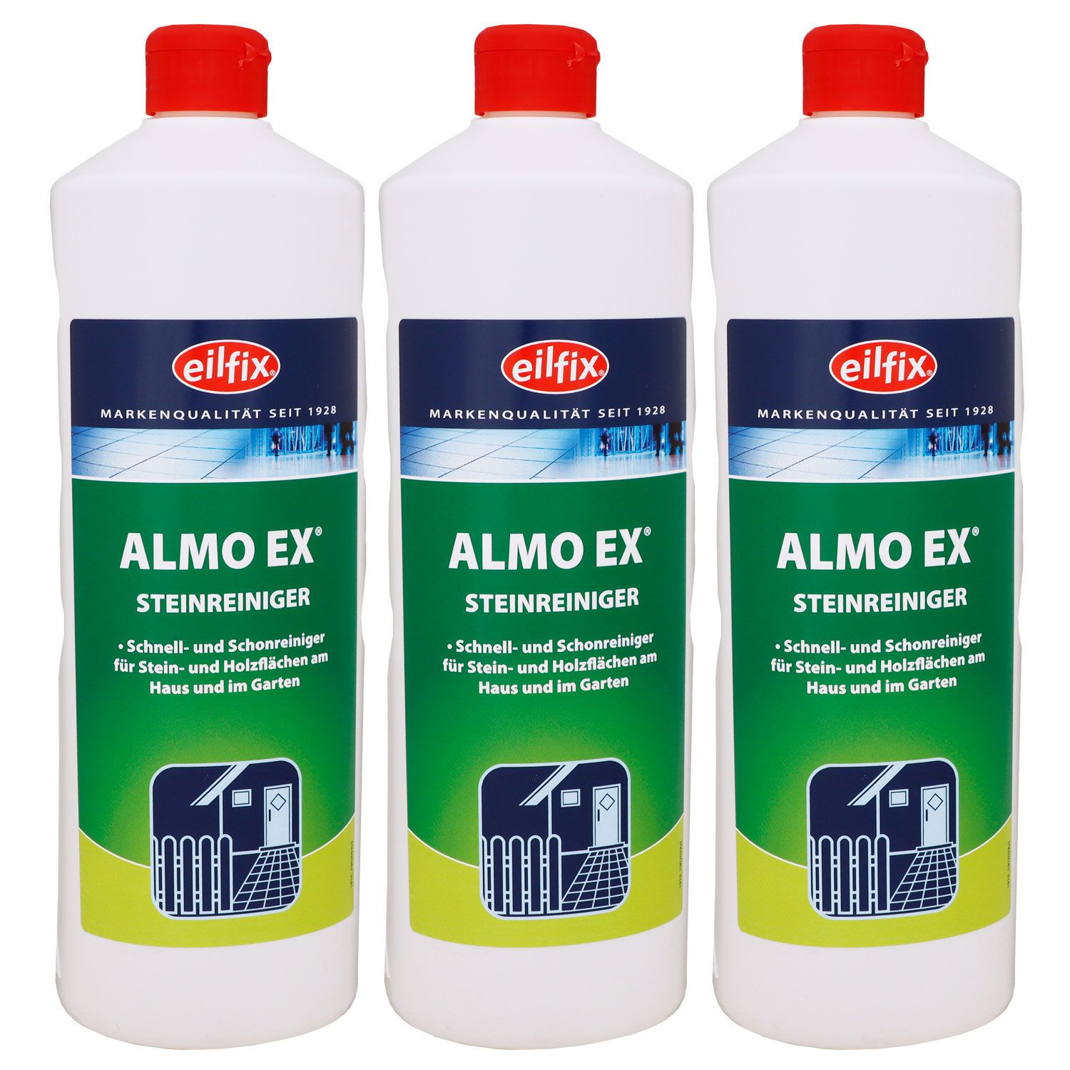 Eilfix Almo Ex Steinreiniger 3 x 1 Liter Steinreiniger Holzfl�chen Set