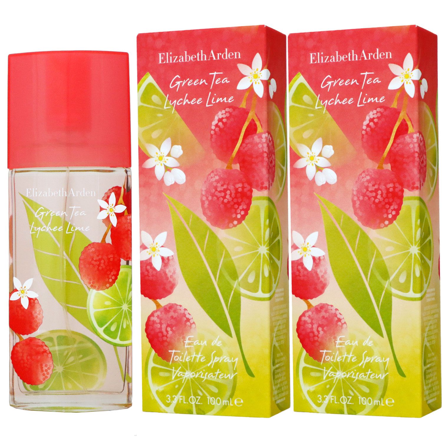 Elizabeth Arden Green Tea Lychee Lime 2 x 100 ml Eau de Toilette EDT Set Damenduft