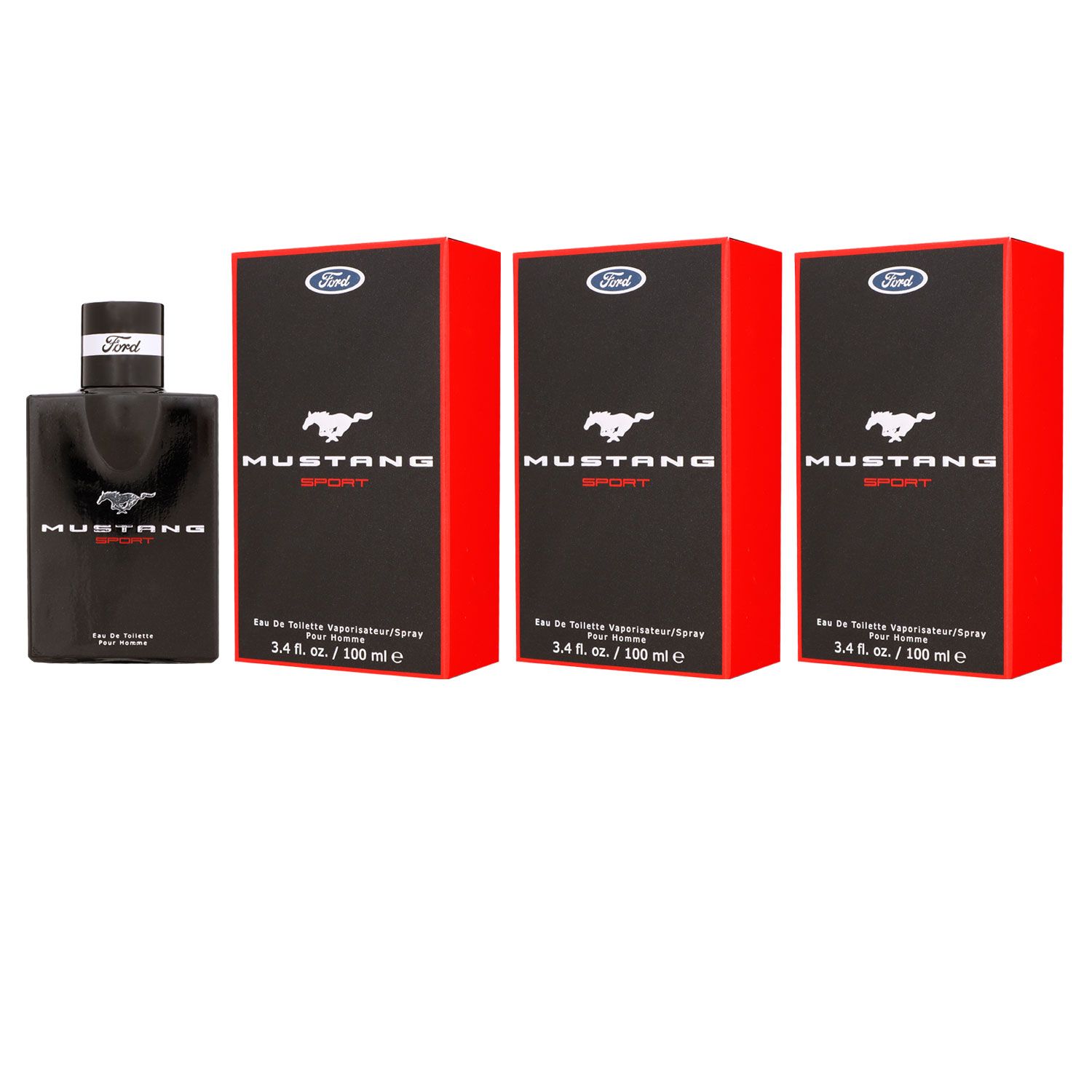 Ford Mustang Sport 3 x 100 ml Eau de Toilette EDT Set Herrenduft