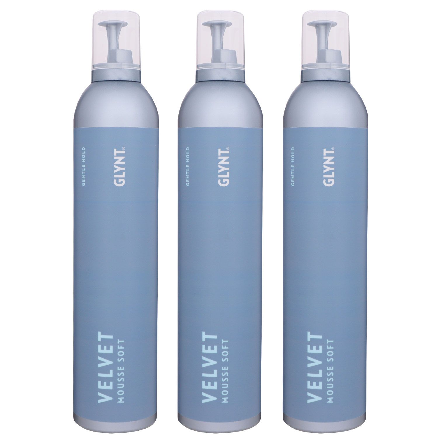 GLYNT Velvet Mousse Soft 3 x 500 ml Schaumfestiger sanfter Halt Set