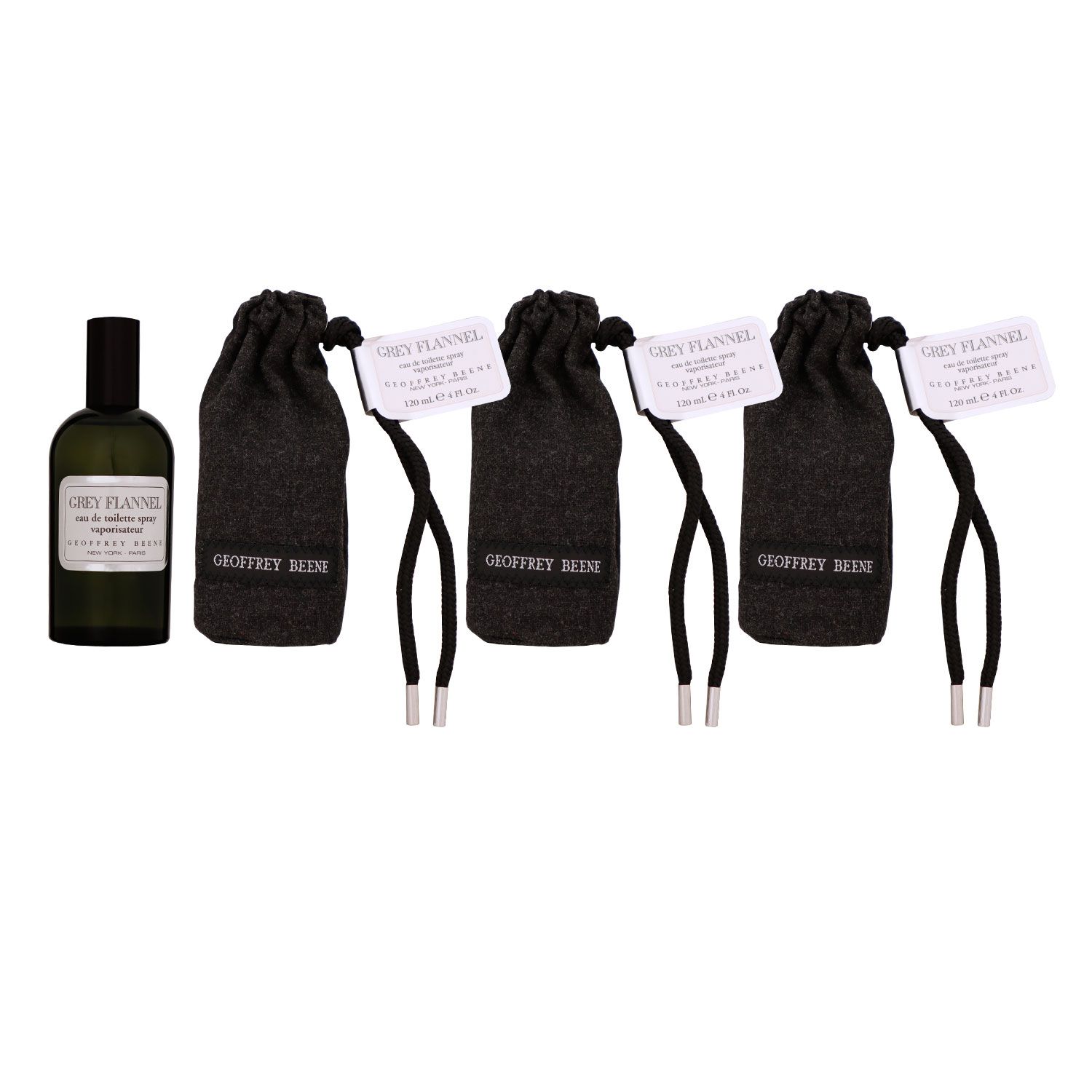Geoffrey Beene Grey Flannel 3 x 120 ml Eau de Toilette EDT Set Herrenduft