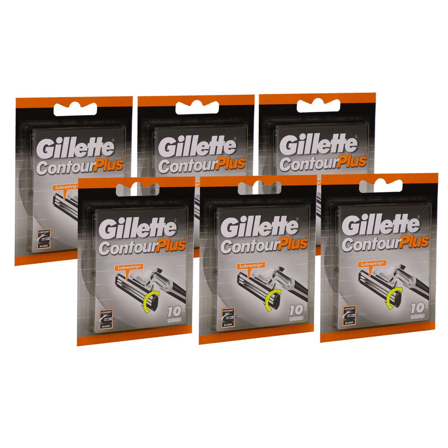 Gillette Contour Plus Rasierklingen 6 x 10 St�ck Klingen Herren Set