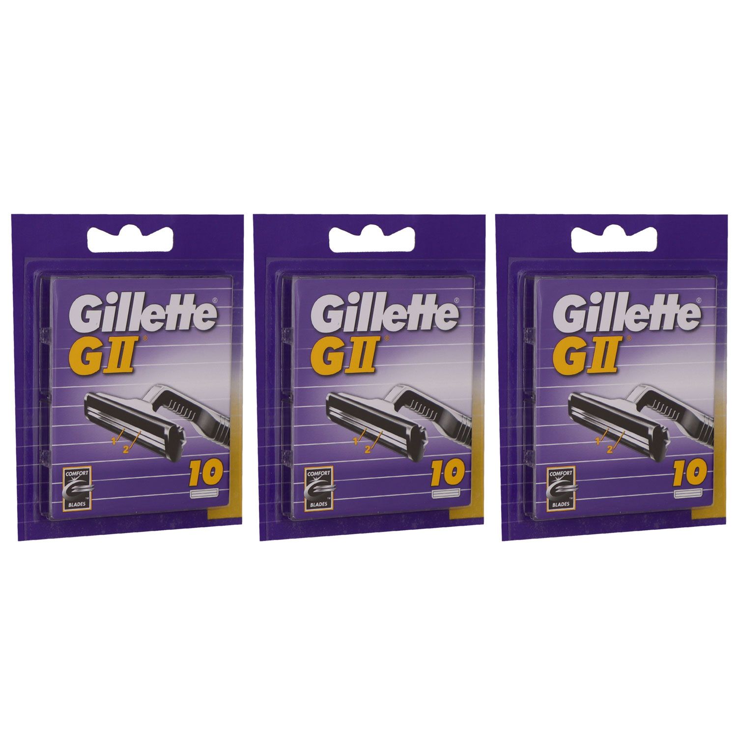 Gillette GII Rasierklingen 3 x 10 St�ck Klingen Set
