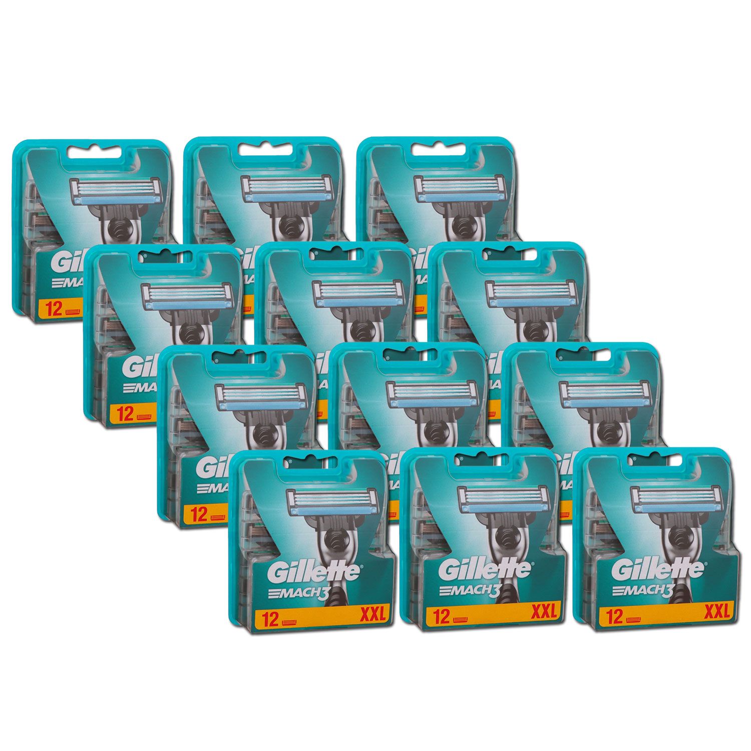 Gillette Mach3 Rasierklingen 12 x 12 St�ck Klingen XXL Set
