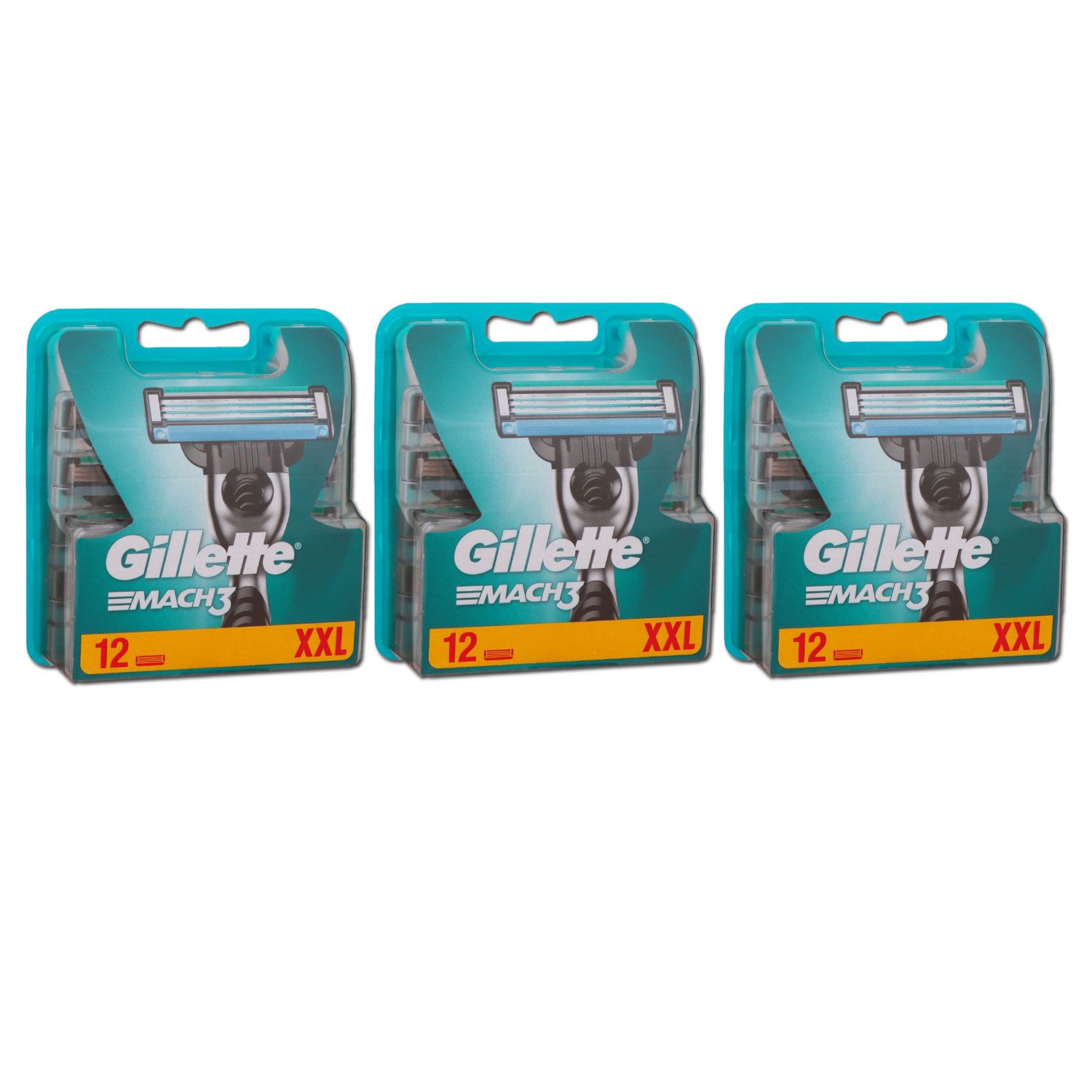 Gillette Mach3 Rasierklingen 3 x 12 St�ck Klingen XXL Set