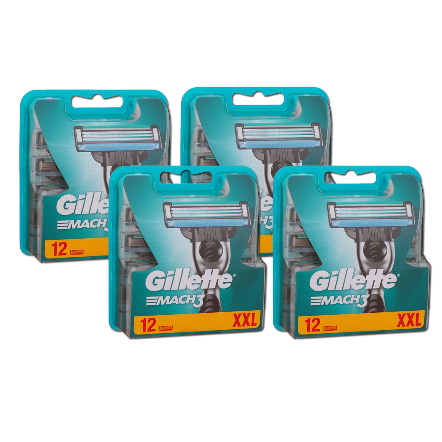 Gillette Mach3 Rasierklingen 4 x 12 St�ck Klingen XXL Set