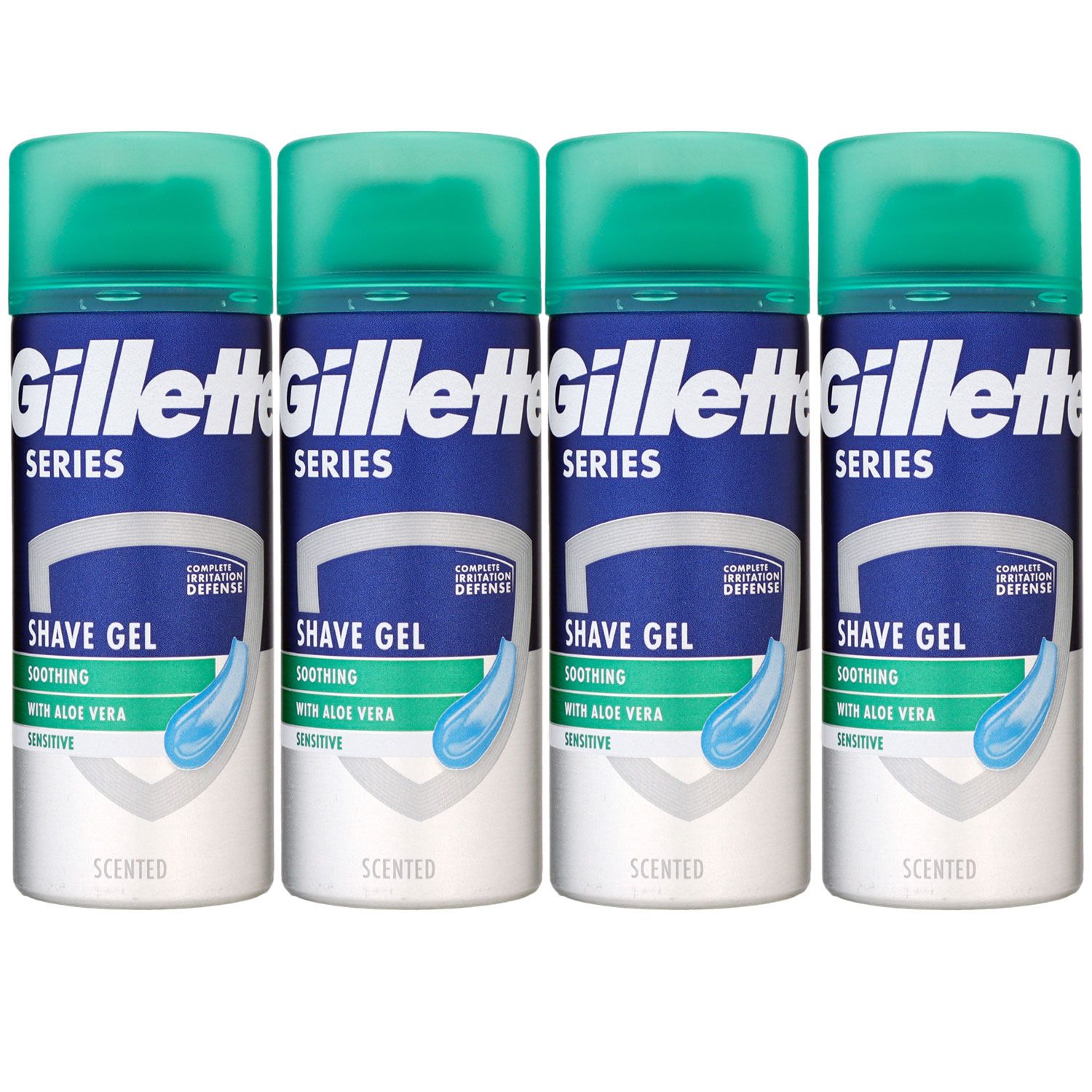 Gillette Series linderndes Rasiergel mit Aloe Vera 4 x 75 ml Set