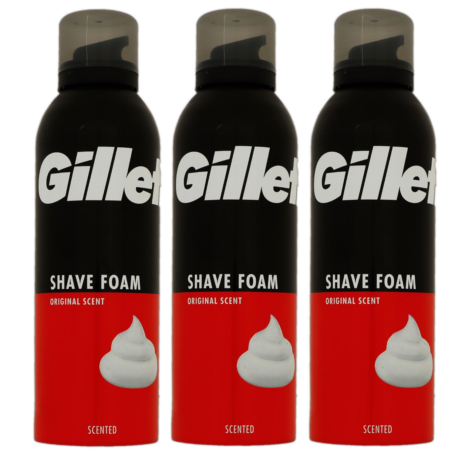 Gillette Shave Foam Rasierschaum 3 x 200 ml Original Scent f�r normale Haut Set