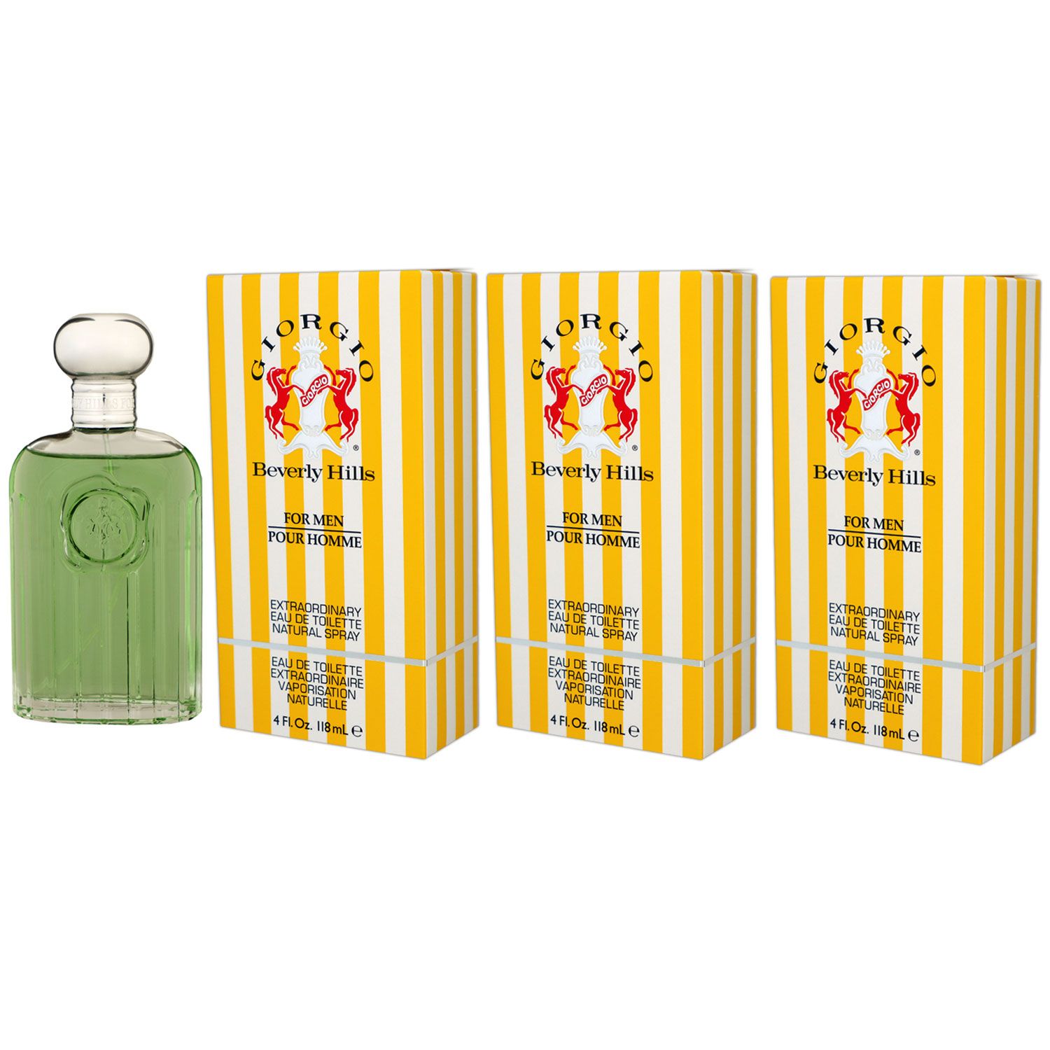 Giorgio Beverly Hills Giorgio Yellow for Men 3 x 118 ml Eau de Toilette EDT Set Herrenduft