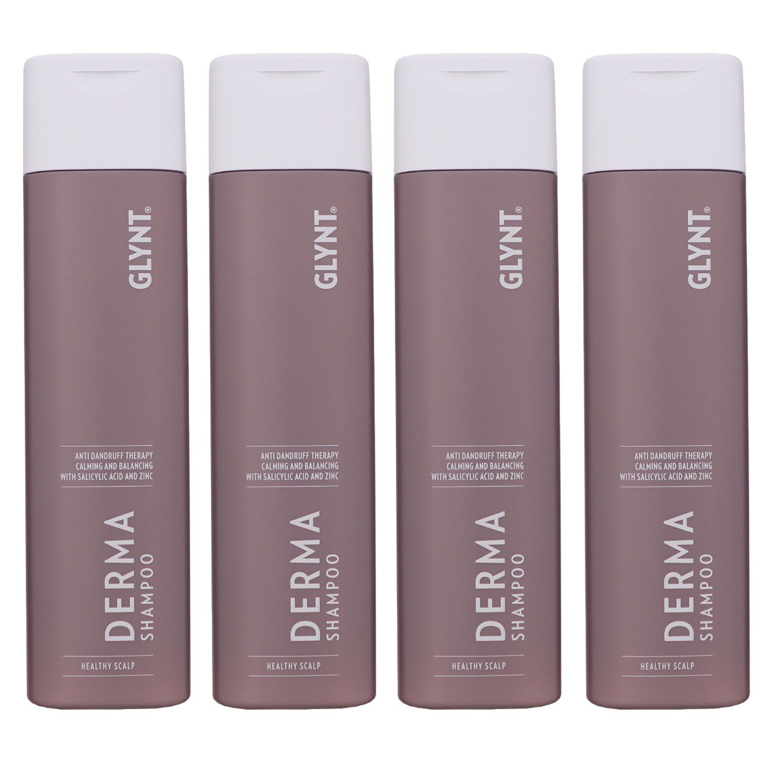 Glynt Derma 4 x 250 ml Regulierendes Anti-Schuppen Shampoo Set