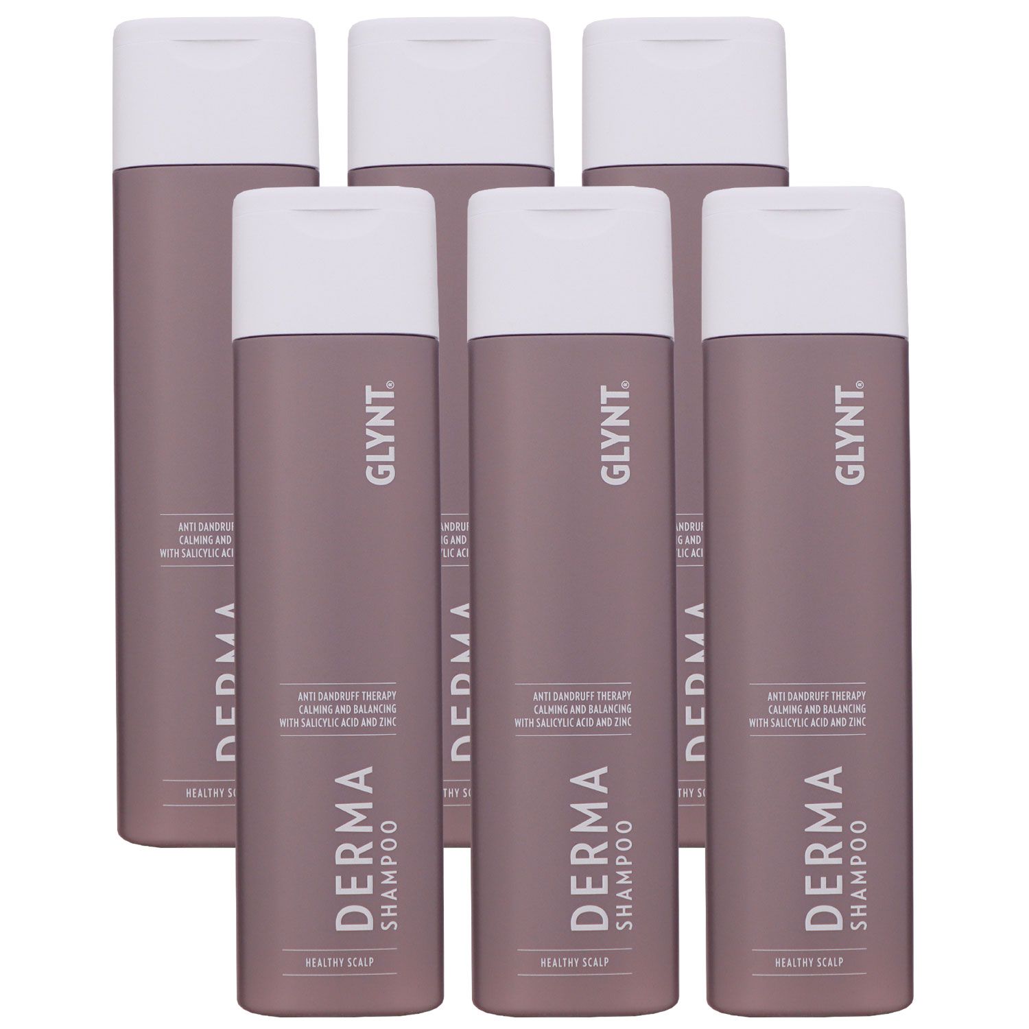 Glynt Derma 6 x 250 ml Regulierendes Anti-Schuppen Shampoo Set