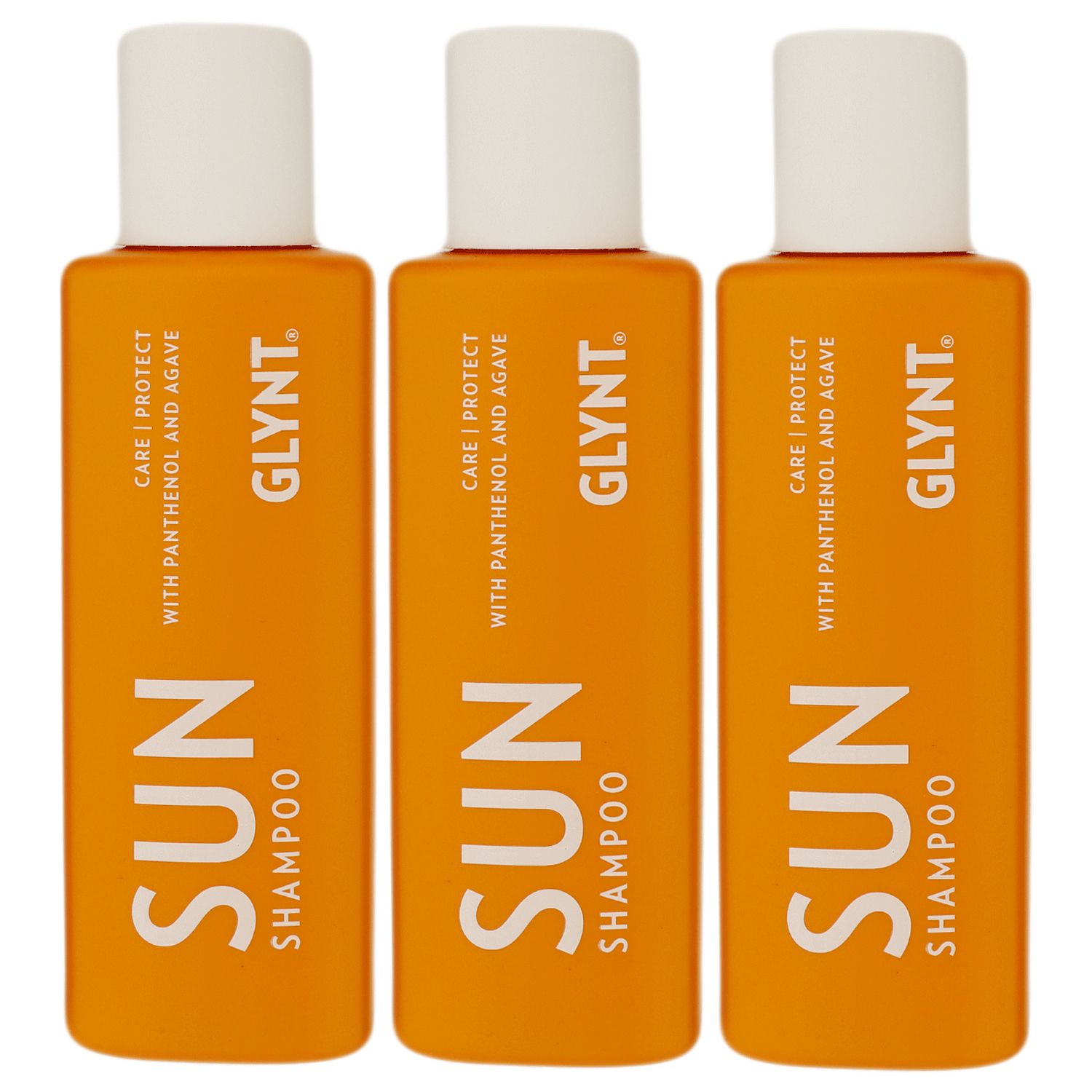 Glynt Sun Shampoo 3 x 100 ml Care & Protect Panthenol & Agave Schutz & Regeneration Vegan Set