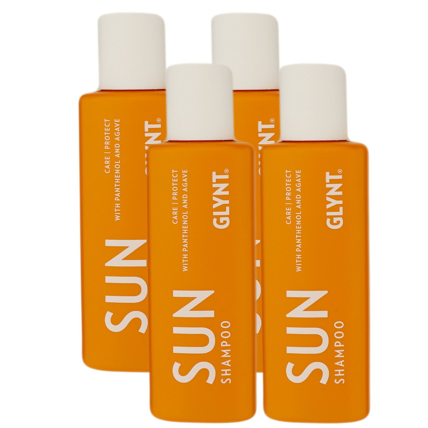 Glynt Sun Shampoo 4 x 100 ml Care & Protect Panthenol & Agave Schutz & Regeneration Vegan Set