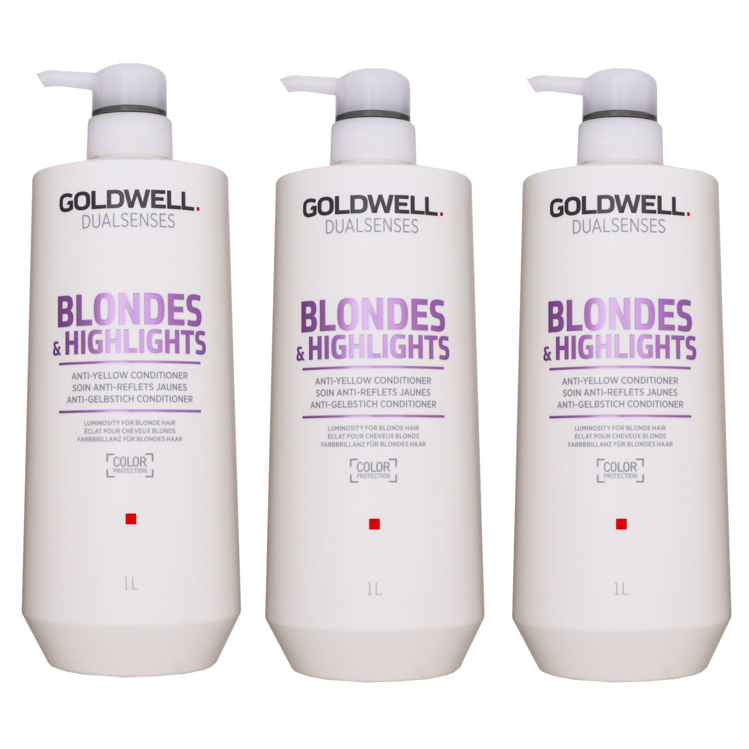 Goldwell Dualsenses Blondes & Highlights 3 x 1000 ml Conditioner f�r Blondes Haar Set