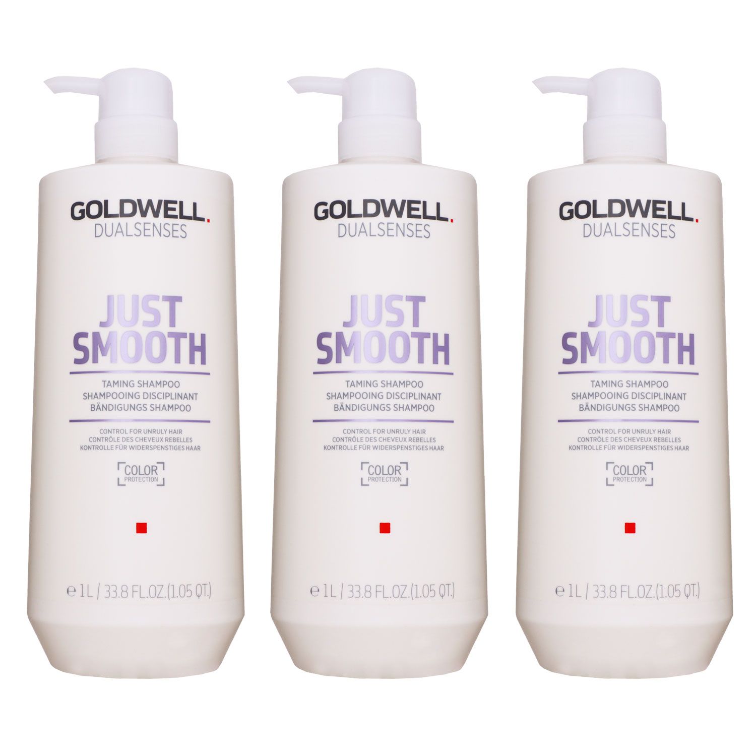 Goldwell Dualsenses Just Smooth 3 x 1000 ml Shampoo f�r widerspenstiges Haar Set