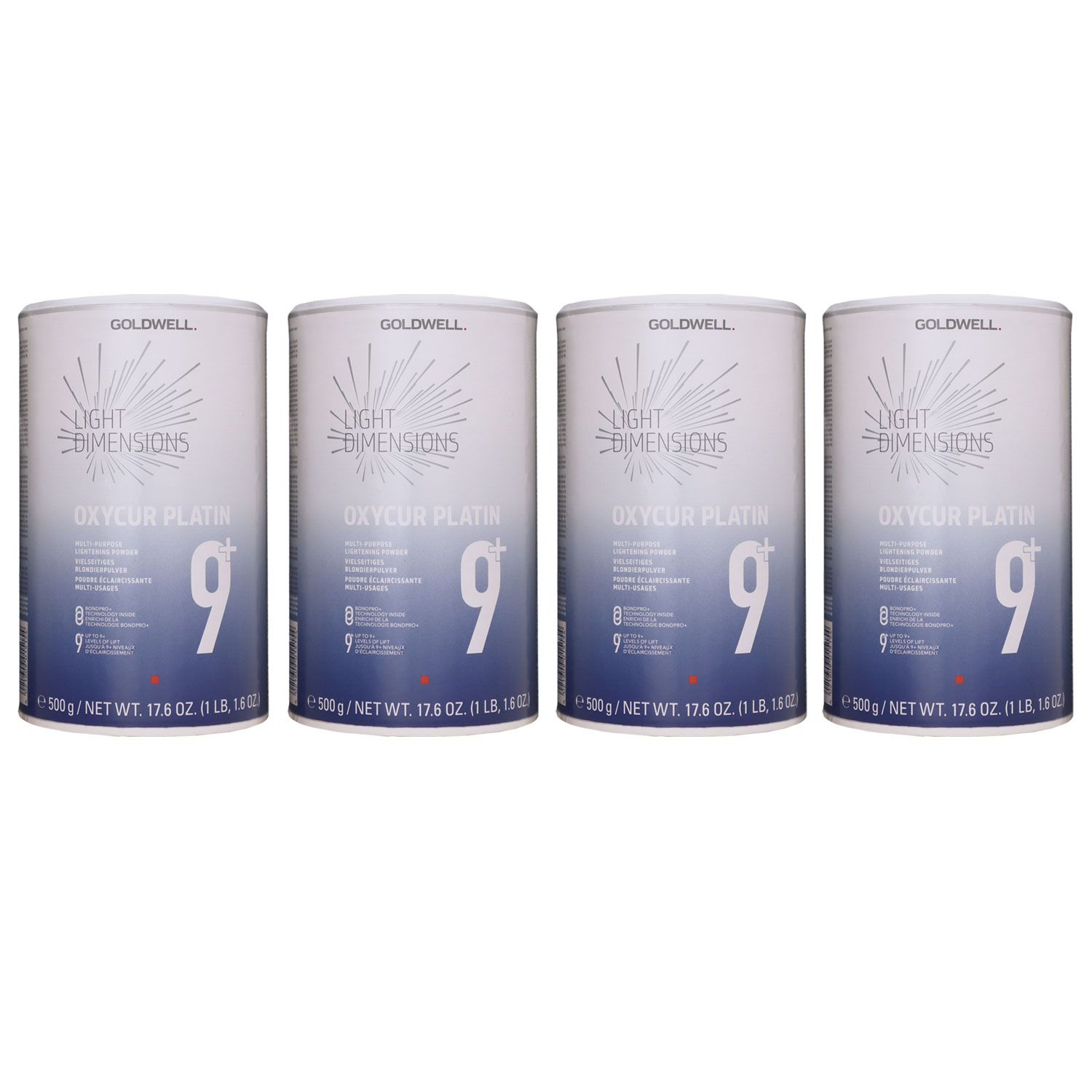 Goldwell Oxycur Light Dimension Platin 9+ 4 x 500 g Blondierpulver Set
