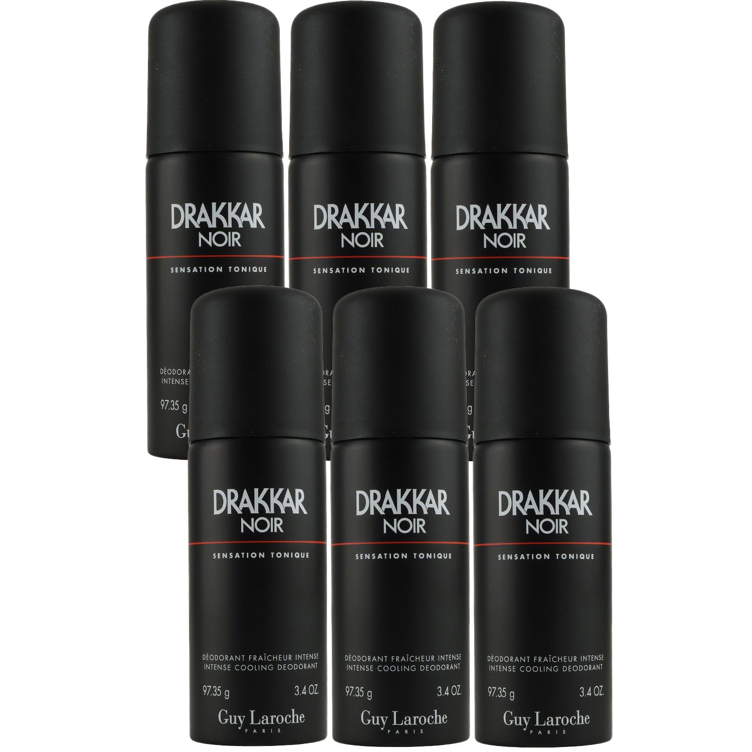Guy Laroche Drakkar Noir 6 x 150 ml Deospray Deodorant Spray Set