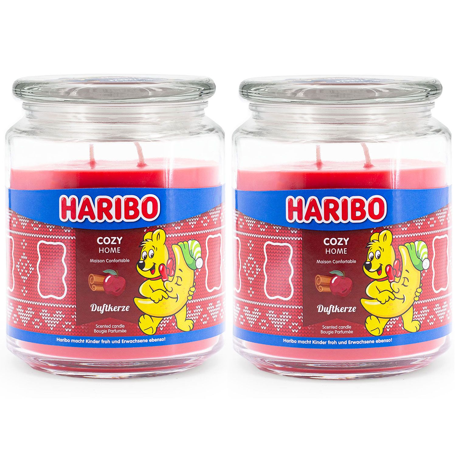 Haribo Cozy Home 2 x 510 g Gummib�ren Duftkerze im Glas Set