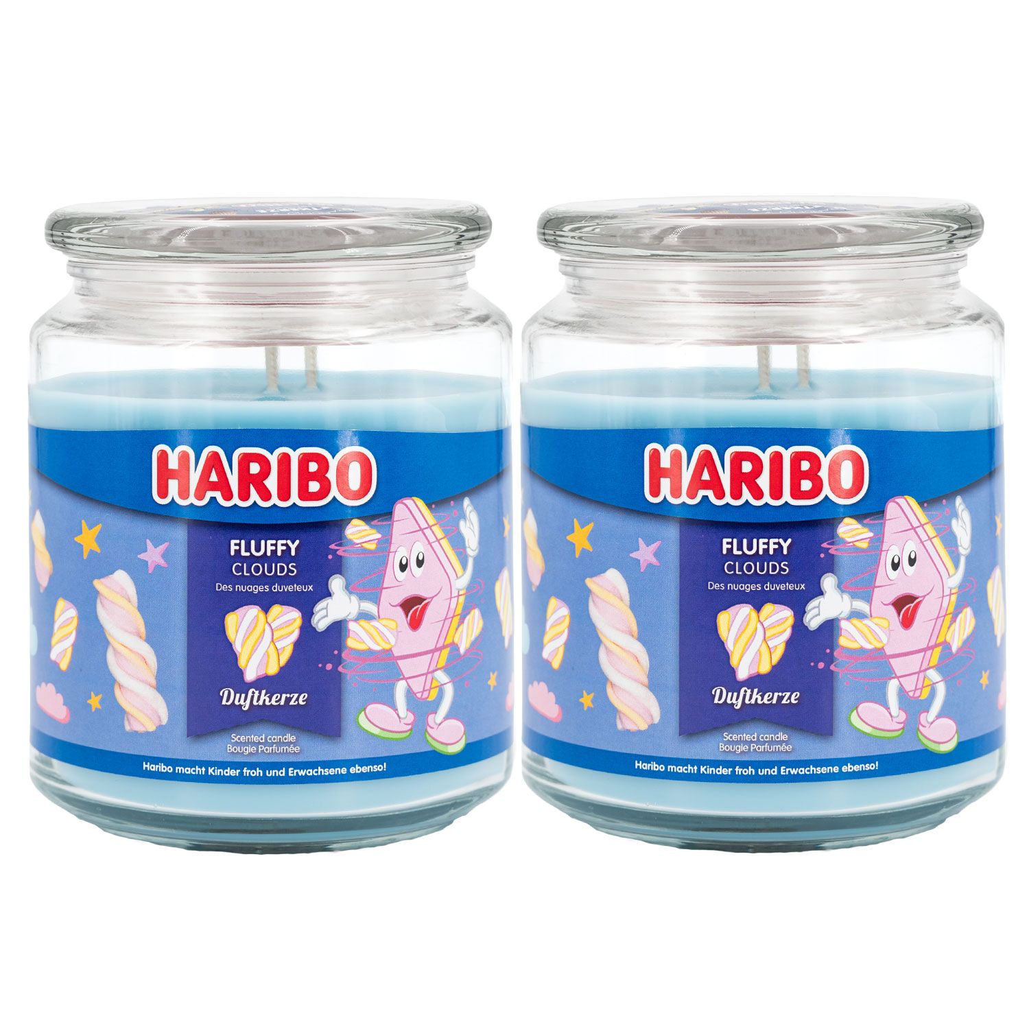 Haribo Fluffy Clouds 2 x 510 g Gummib�ren Duftkerze im Glas Set