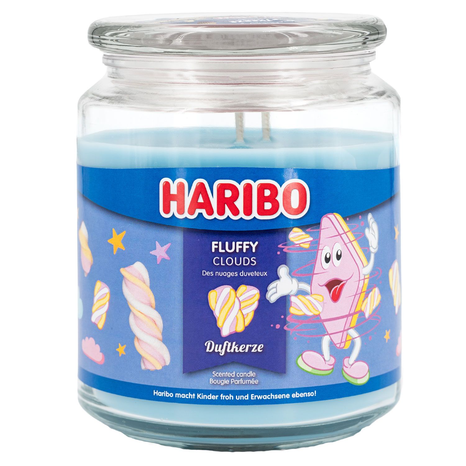 Haribo Fluffy Clouds 510 g Gummib�ren Duftkerze im Glas