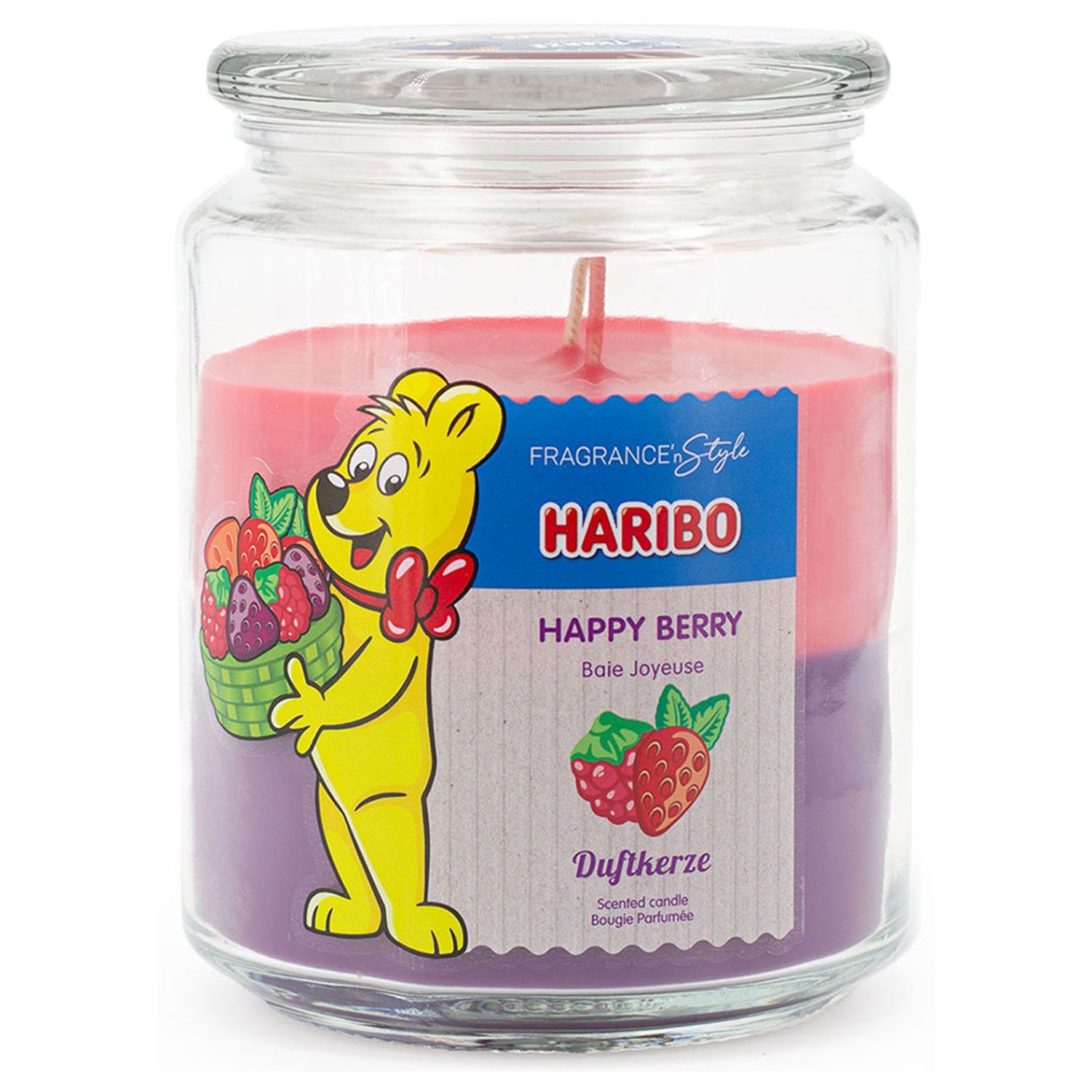 Haribo Happy Berry 510 g Gummib�ren Duftkerze im Glas