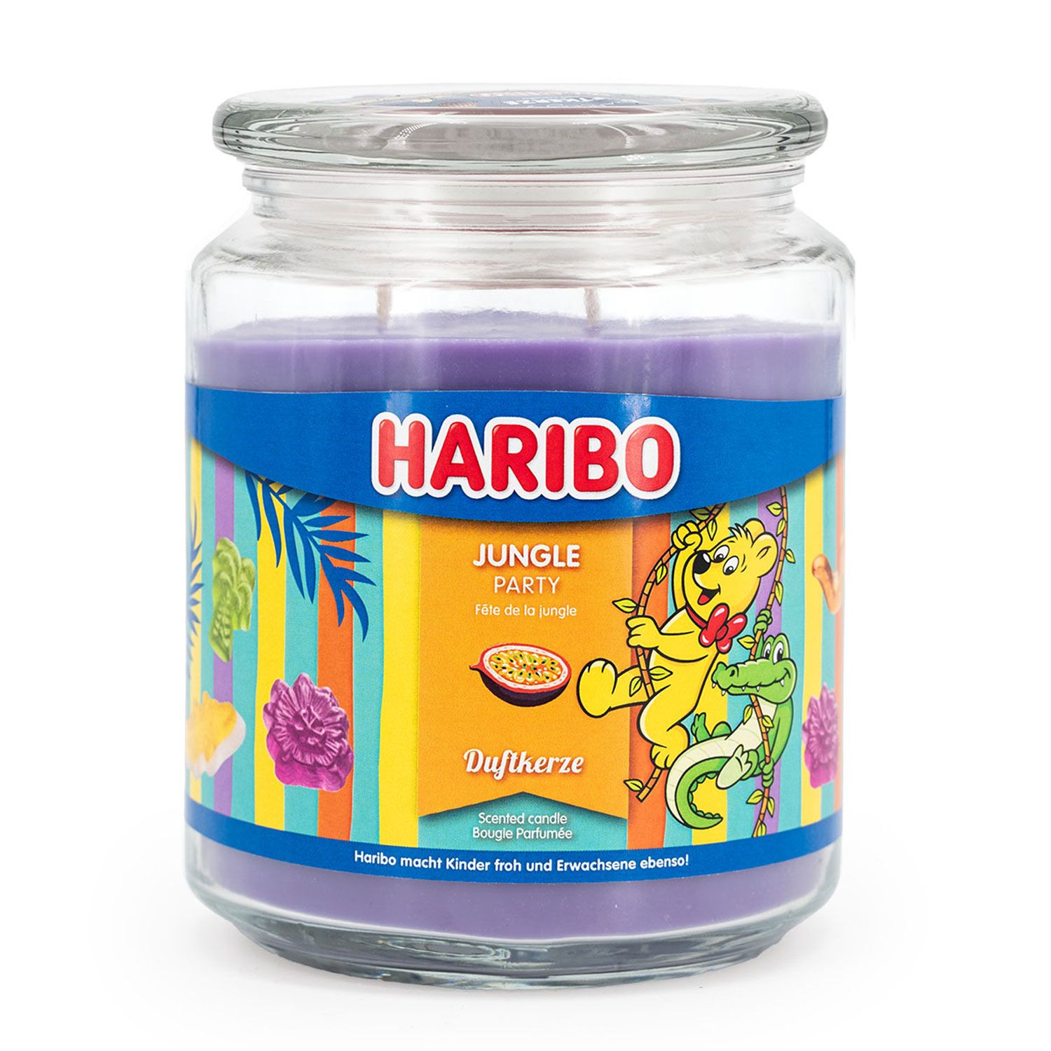 Haribo Jungle Party 510 g Gummib�ren Duftkerze im Glas