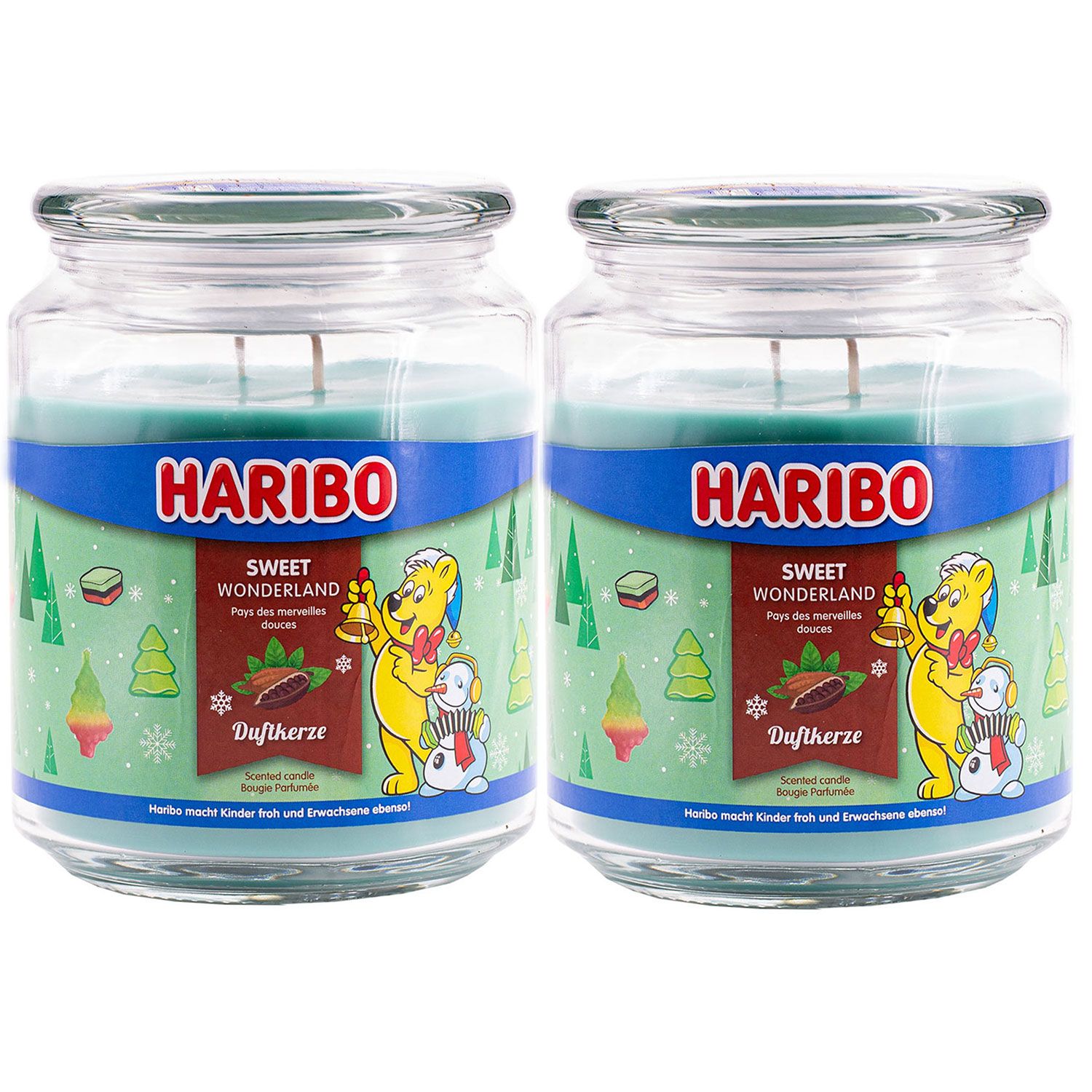 Haribo Sweet Wonderland 2 x 510 g Gummib�ren Duftkerze im Glas Set