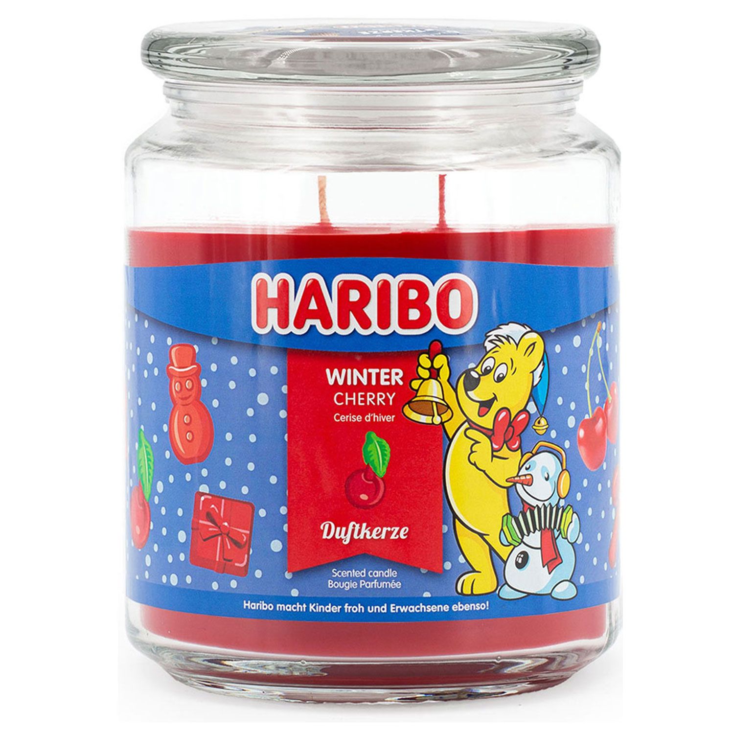 Haribo Winter Cherry 510 g Gummib�ren Duftkerze im Glas